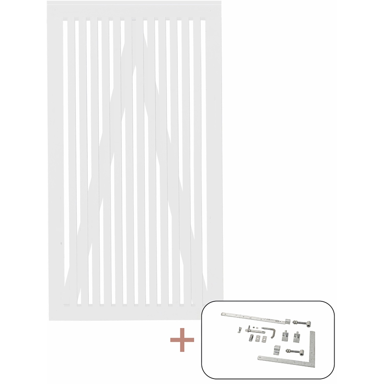 Plus Holz Einzeltor Sendai Nadelholz Weiß 100 cm x 180 cm