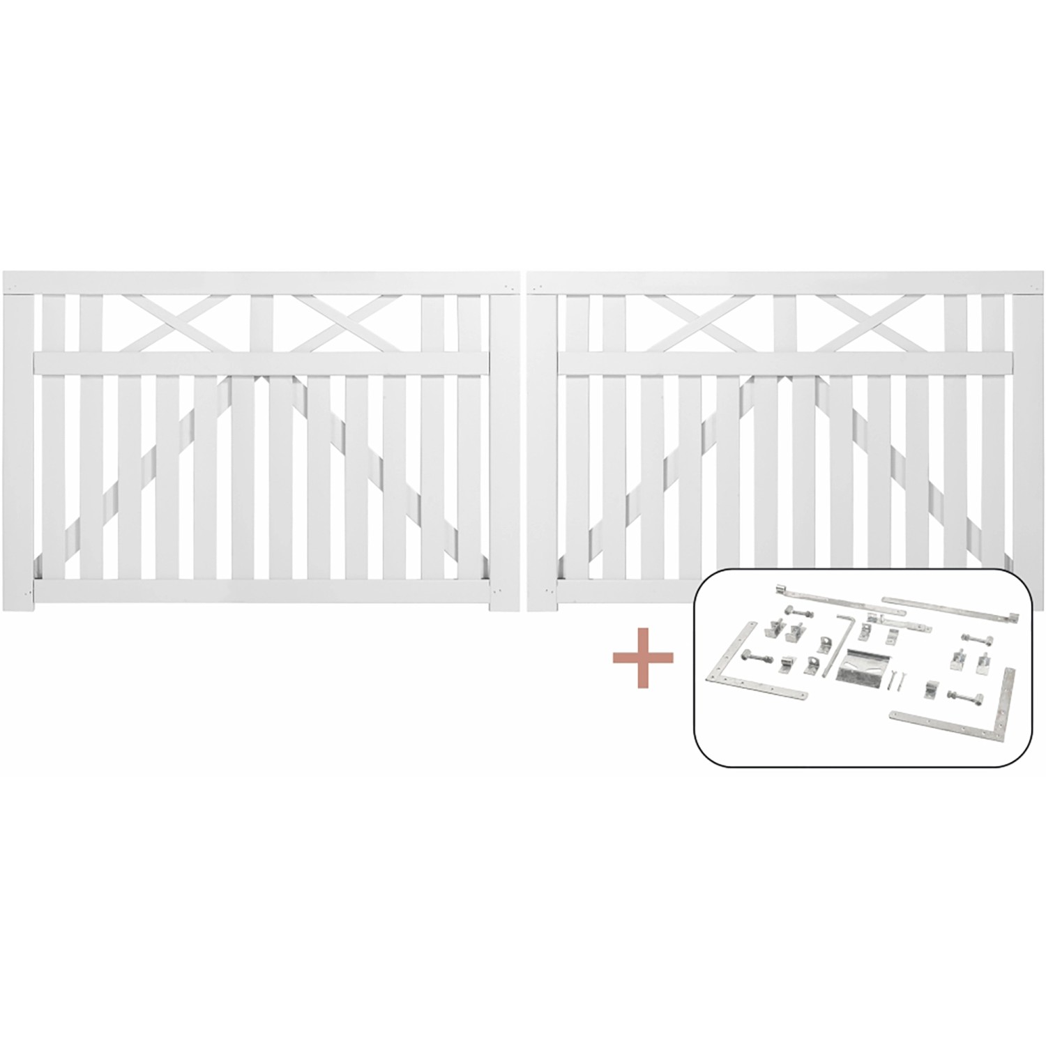 Plus Holz Doppeltor Vinesse Nadelholz Weiß 300 cm x 98 cm
