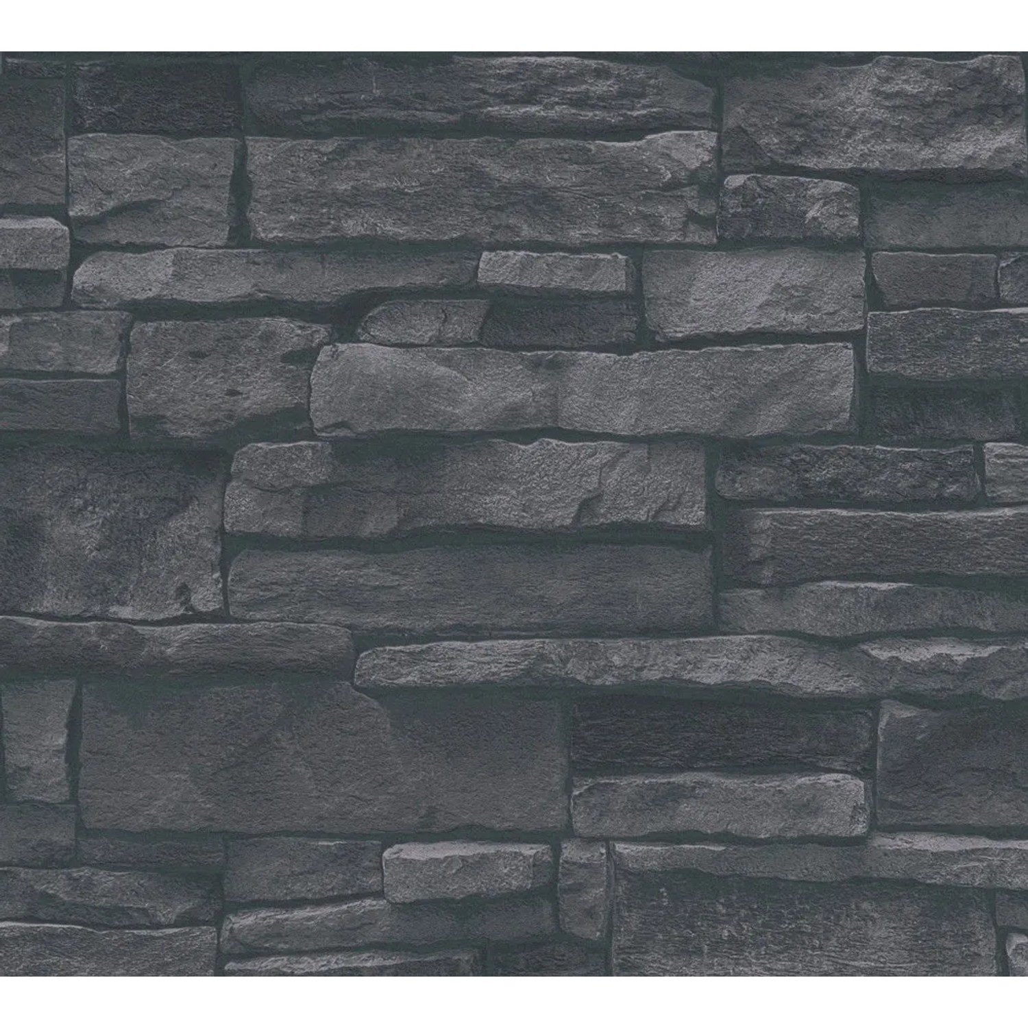 A.S. Création Vliestapete Steinmauer in Schieferoptik Schwarz 10,05 m x 0,53 m