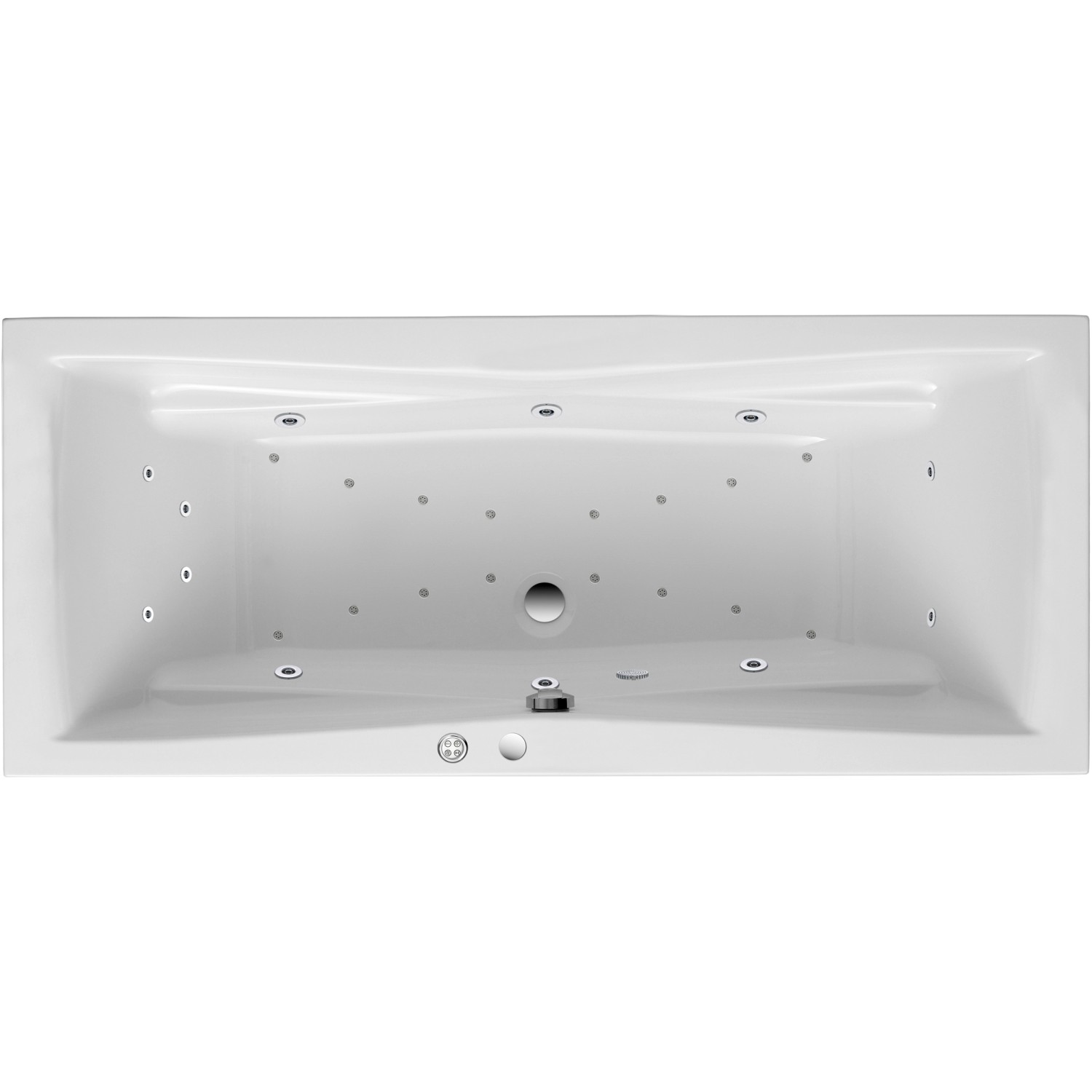 Ottofond Whirlpool Atlanta Duo Premium 180 cm x 80 cm Weiß