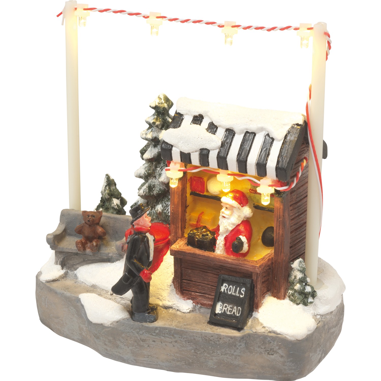 Beleuchtete Tisch-Dekoration Weihnachtsmarkt 2-fach sortiert