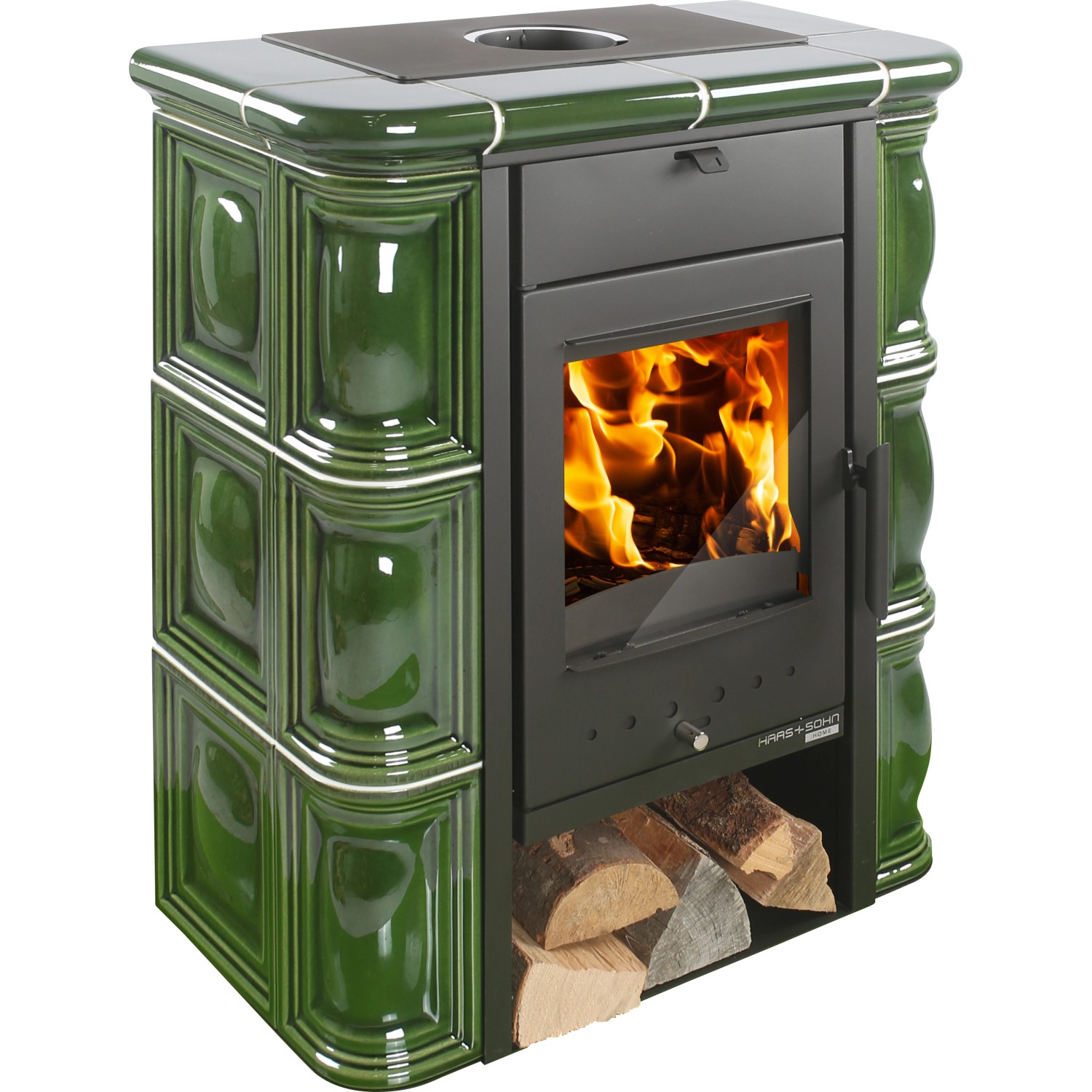Haas+Sohn Tirol Kaminofen Keramik Grün 6 kW