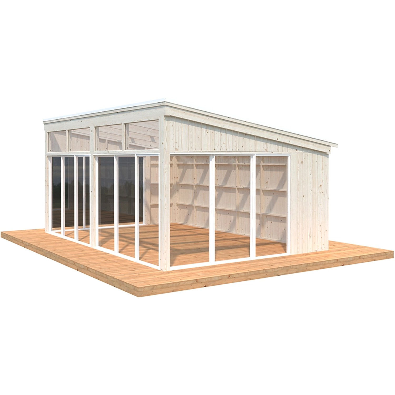 Palmako Pavillon Nova 21,5 m² Transparent Tauchgrundiert 602 cm x 396 cm