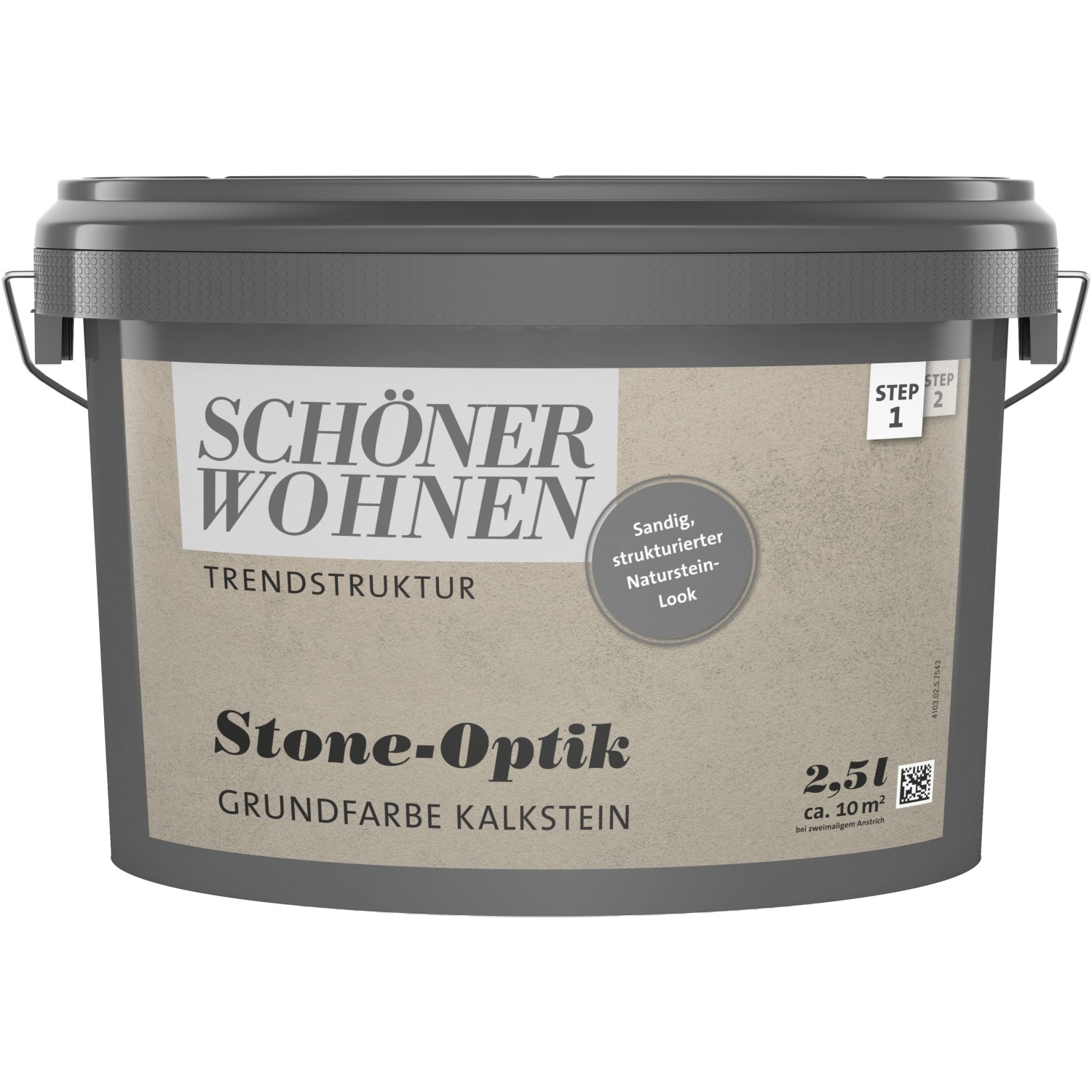 Schöner Wohnen Grundfarbe Kalkstein Trendstruktur Stone-Optik