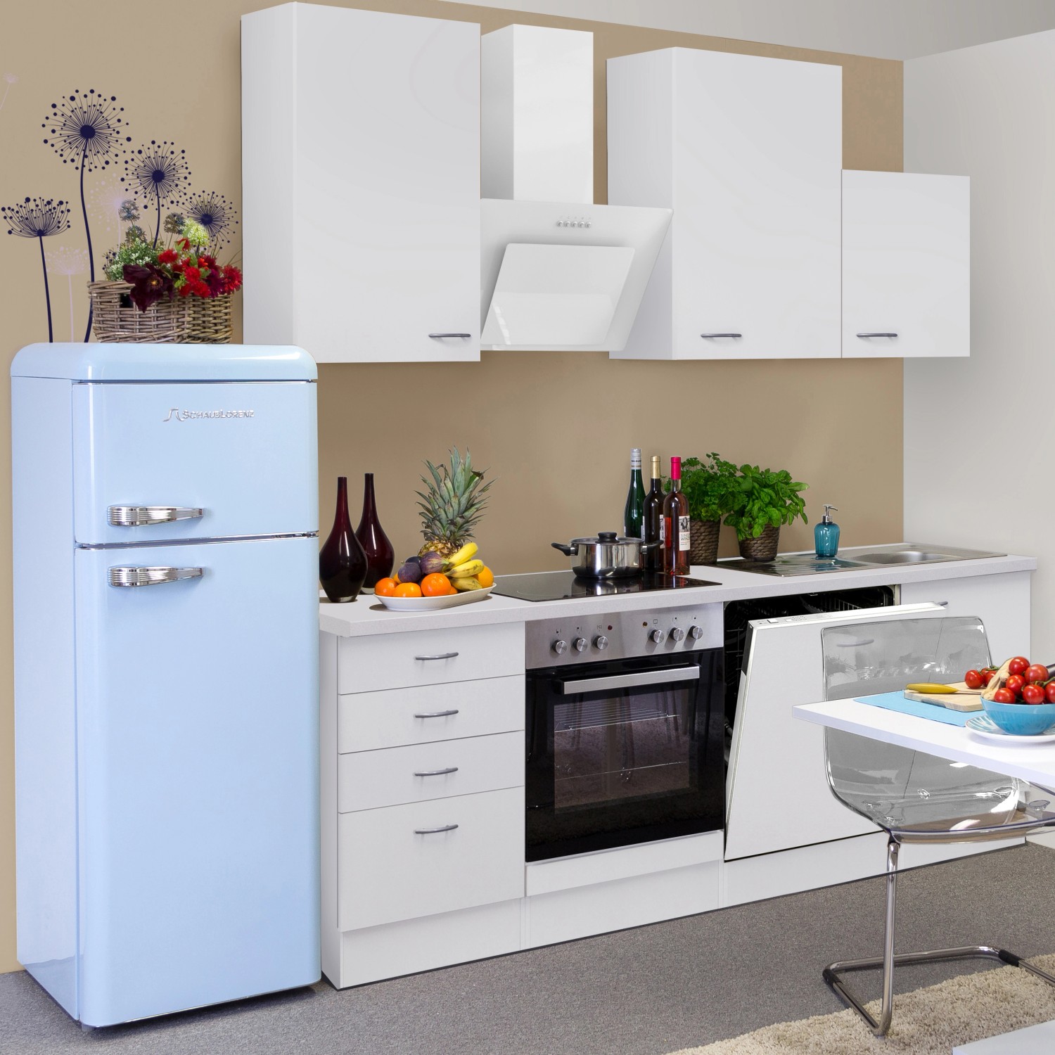 Flex-Well Classic Küchenzeile Wito 220 cm Weiß
