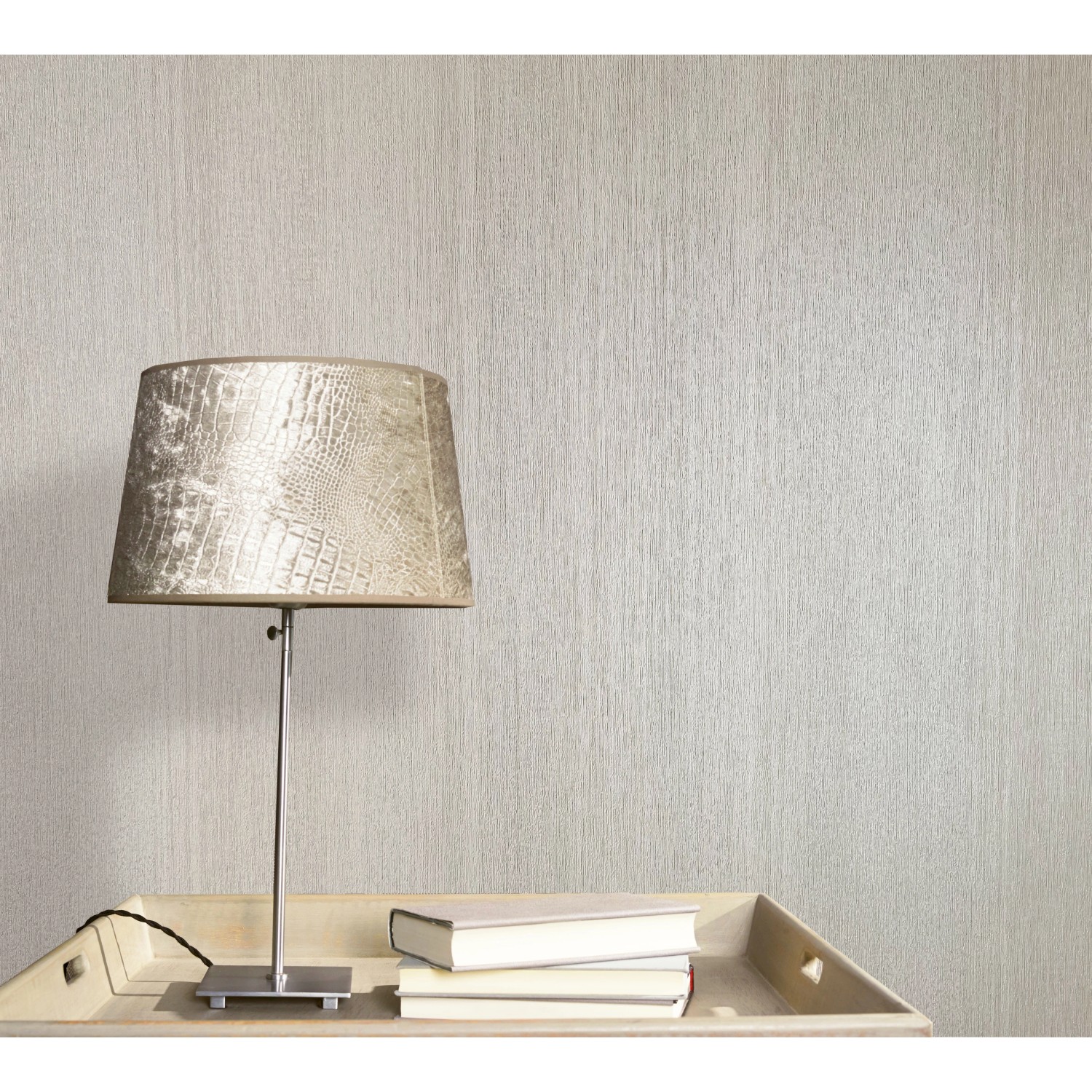 Marburg Vliestapete Vintage Deluxe Streifen Struktur Grau-Pearl FSC®