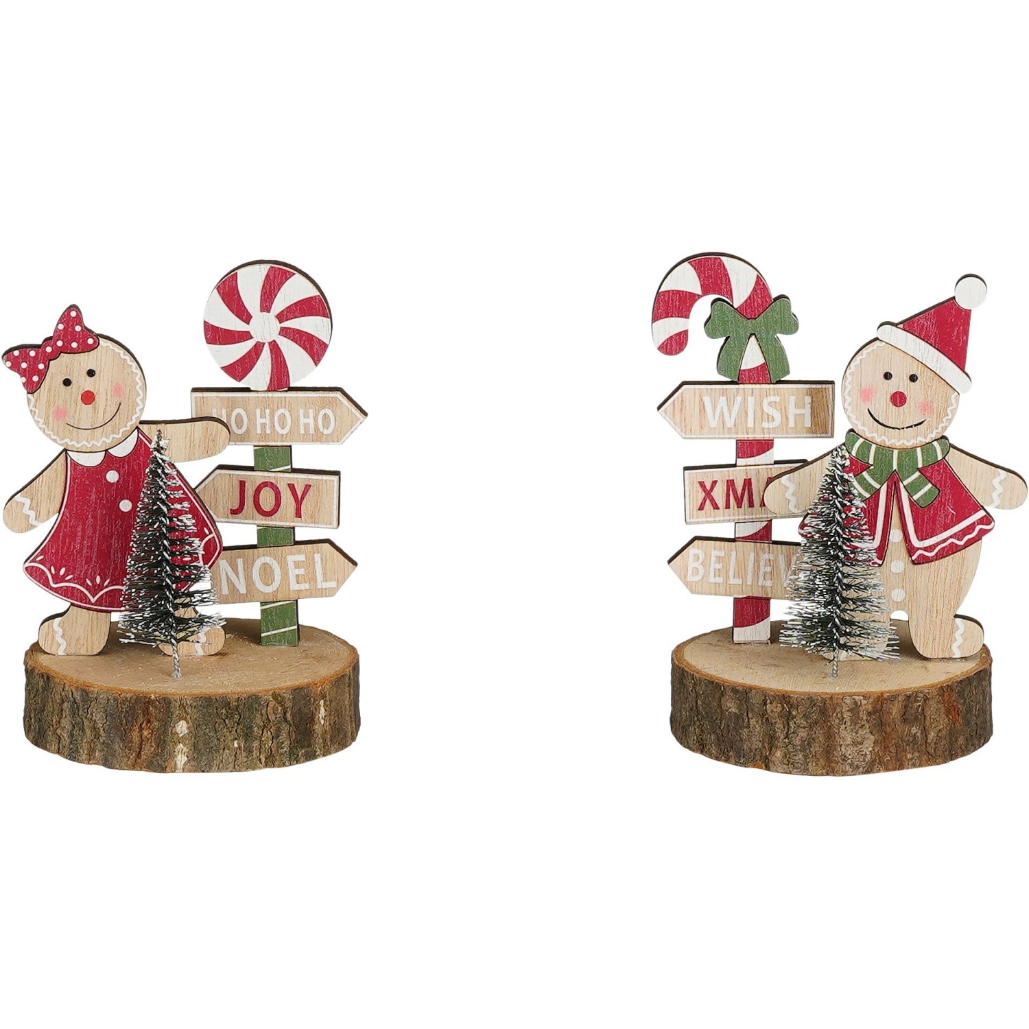 House of Seasons Dekoration Pfefferkuchen 2-fach Sortiert 9,5 x 8,5 x 12 cm