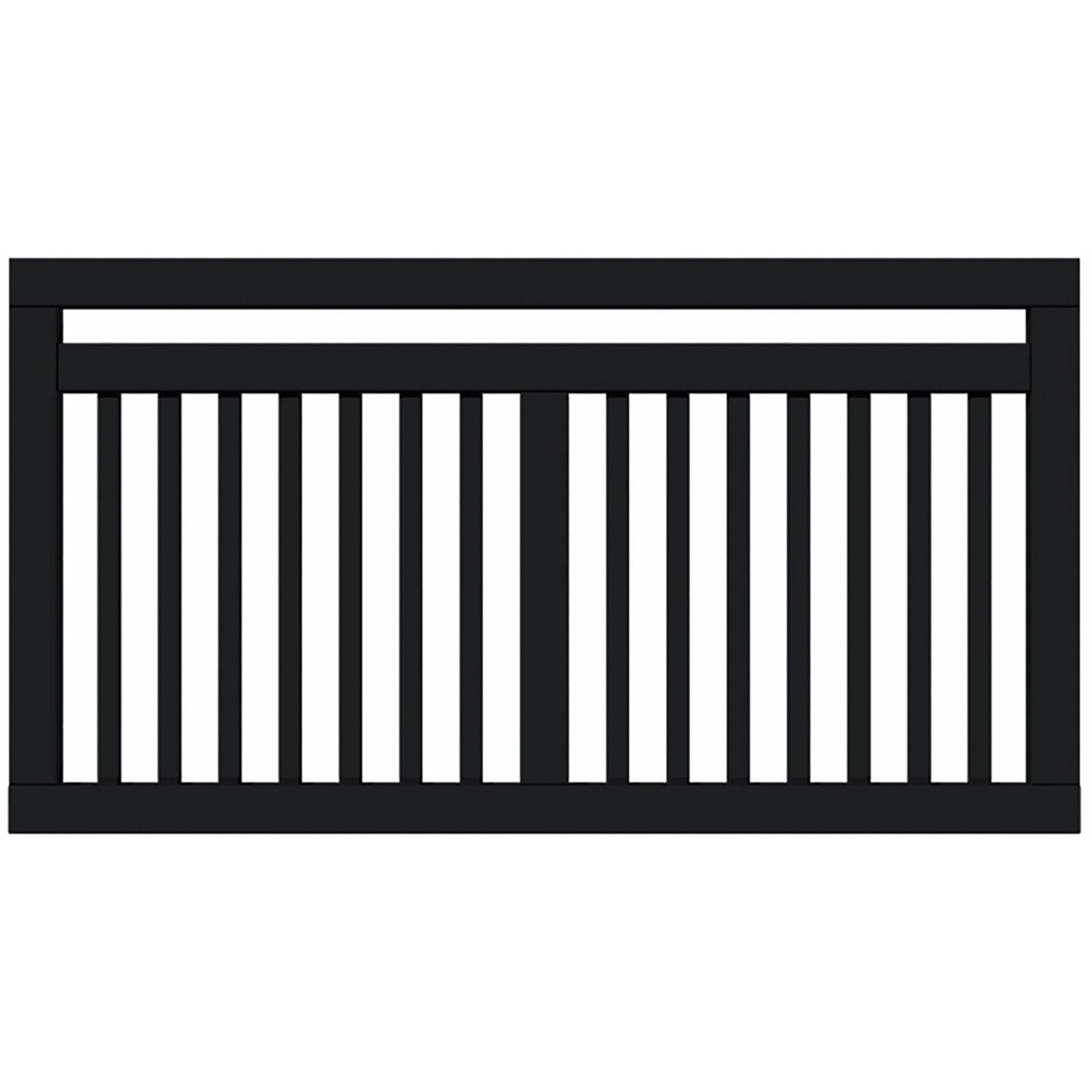 Plus Holz Vorgartenzaun Linea Nadelholz Schwarz 150 cm x 80 cm