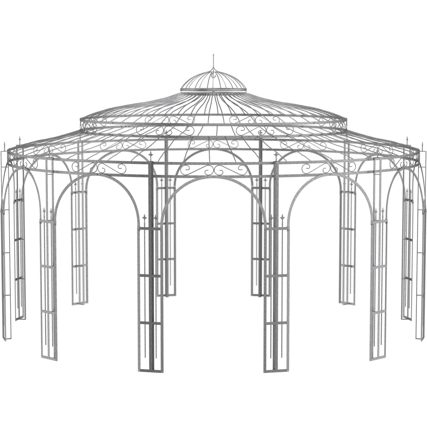 Eleo Pavillon Metall Toskana 340 cm x Ø 550 cm Feuerverzinkt
