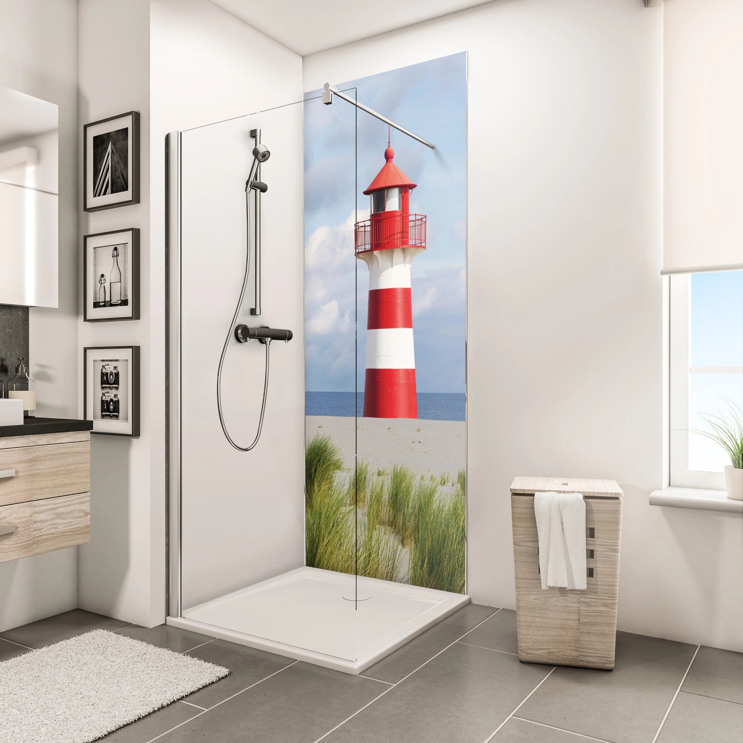 Schulte ExpressPlus DecoDesign Duschrückwand Foto Leuchtturm 210x90cm