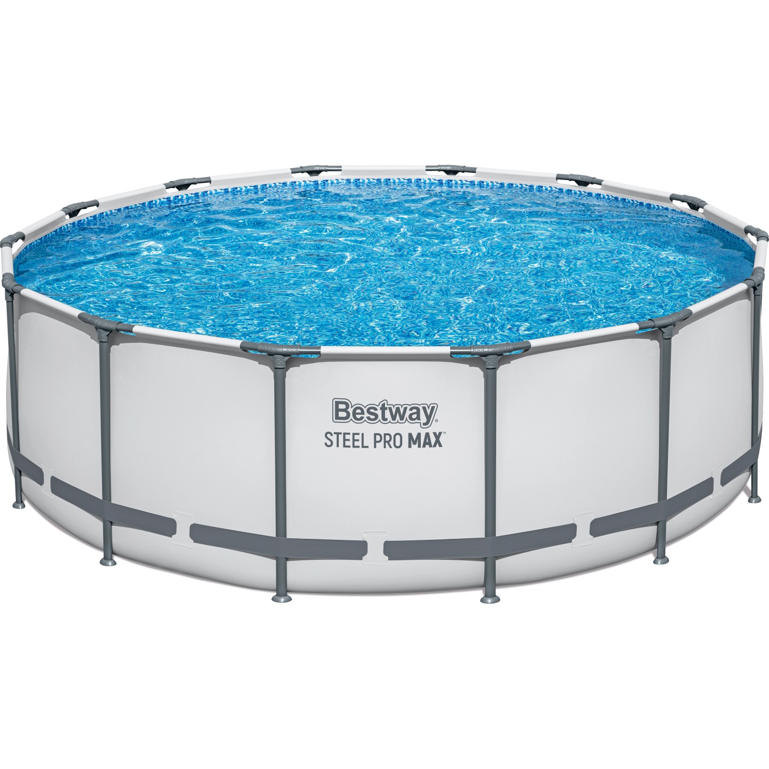 Bestway Stahlrahmen-Pool Set Steel Pro Max Frame GS Ø 427 x 122cm Rund Lichtgrau