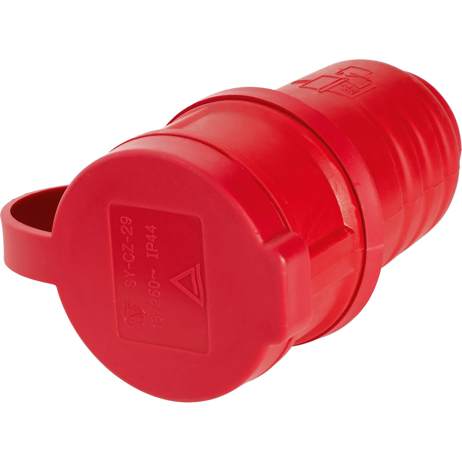 Schutzkontakt Gummi-Kupplung Rot Kurz