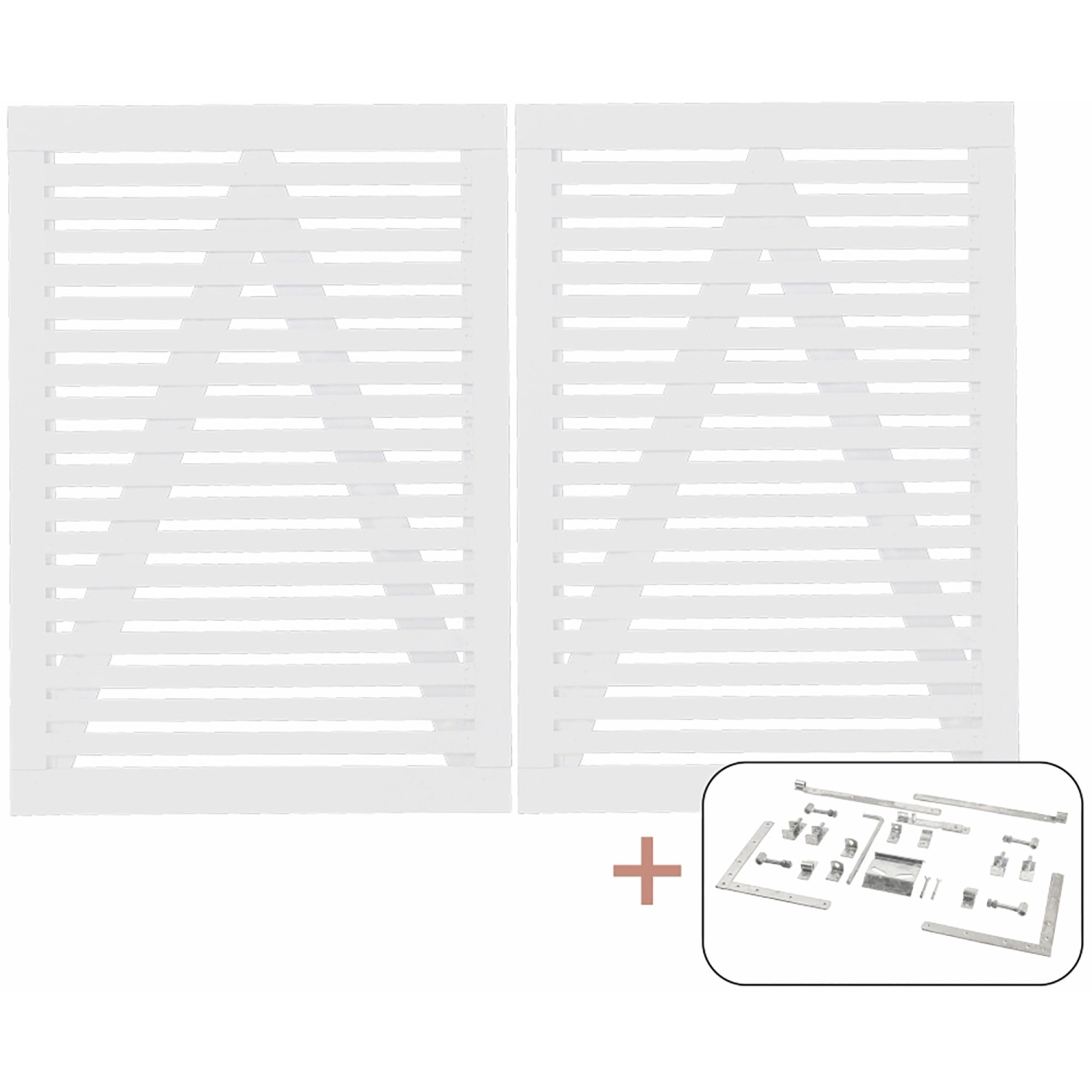 Plus Holz  Doppeltor Tokyo Nadelholz Weiß 200 cm x 140 cm
