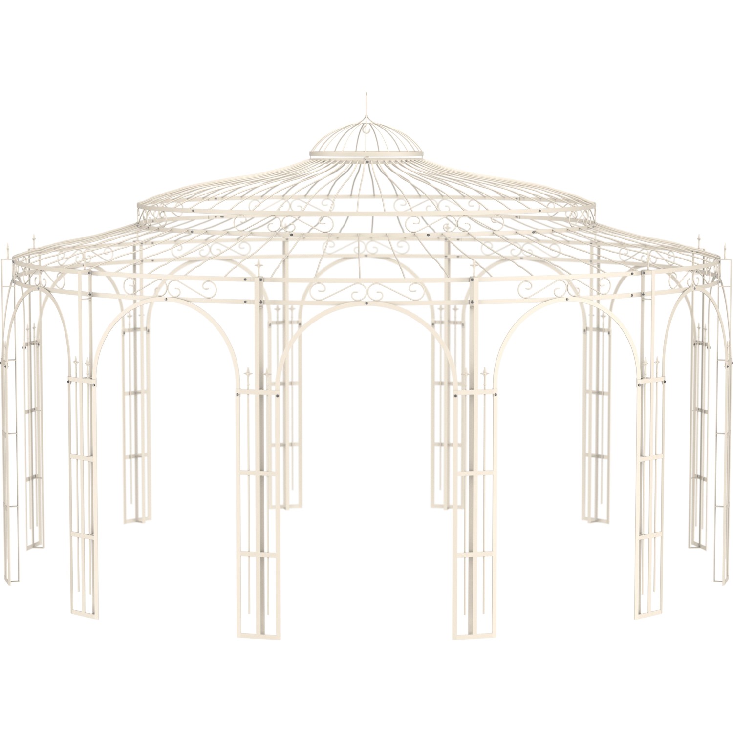 Eleo Pavillon Metall Toskana 340 cm x Ø 550 cm Pulverbeschichtet Weiß