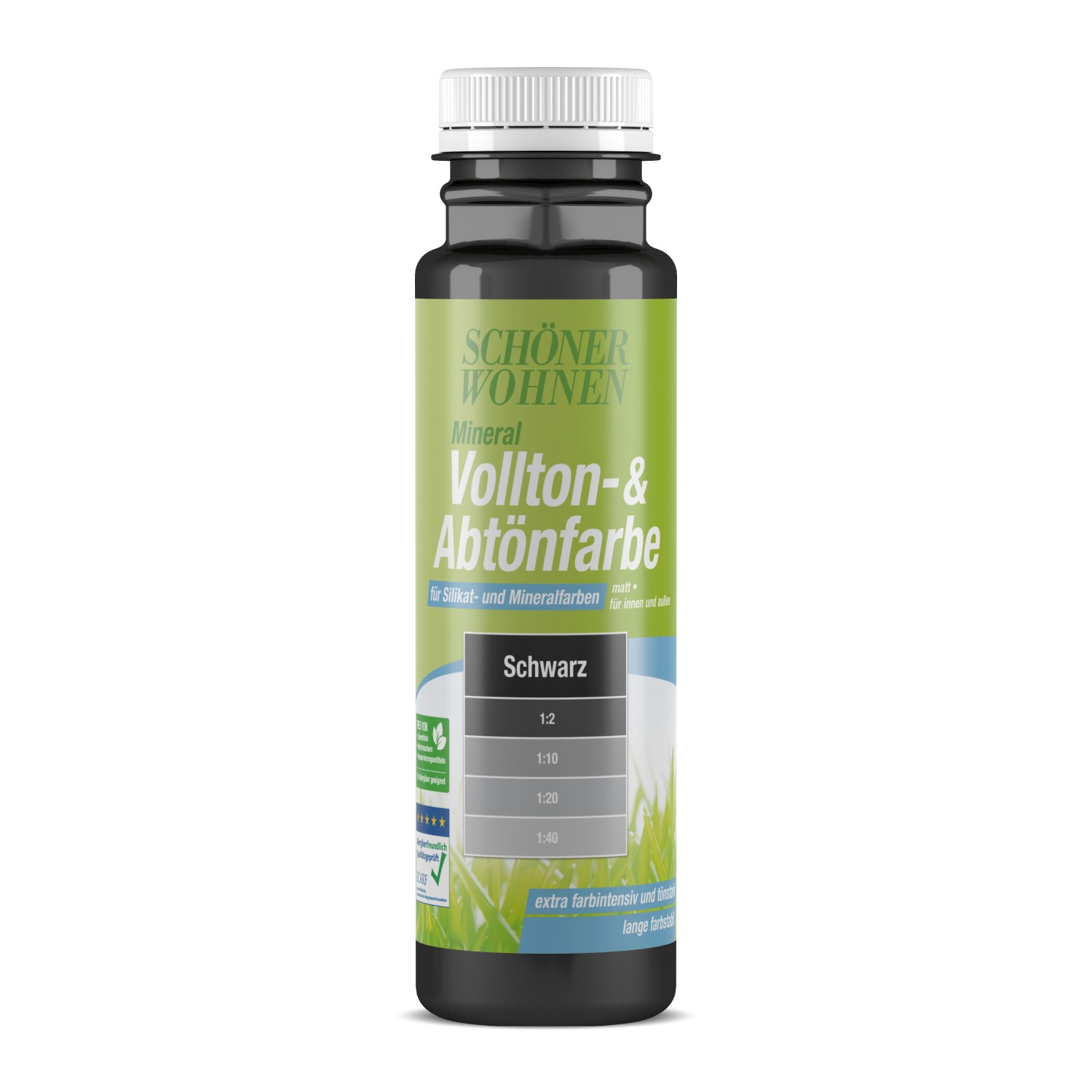 Schöner Wohnen Mineral Vollton- & Abtönfarbe Schwarz matt 250 ml