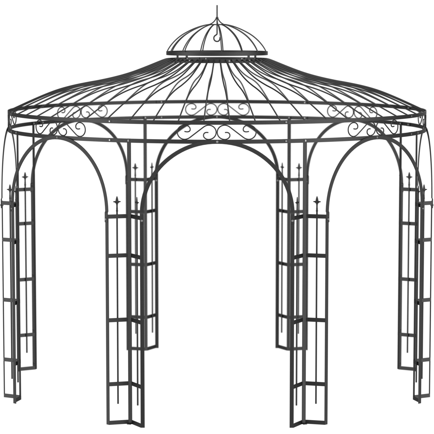 Eleo Pavillon Metall Florenz Pulverbeschichtet Schwarz