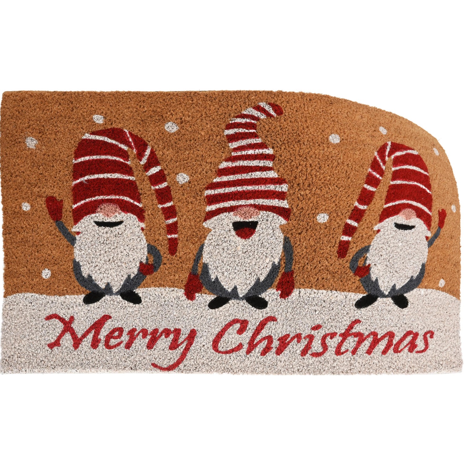 Weihnachtsfußmatte mit Gnome Kokosfaser und PVC 45 x 75 cm Rot-Weiß