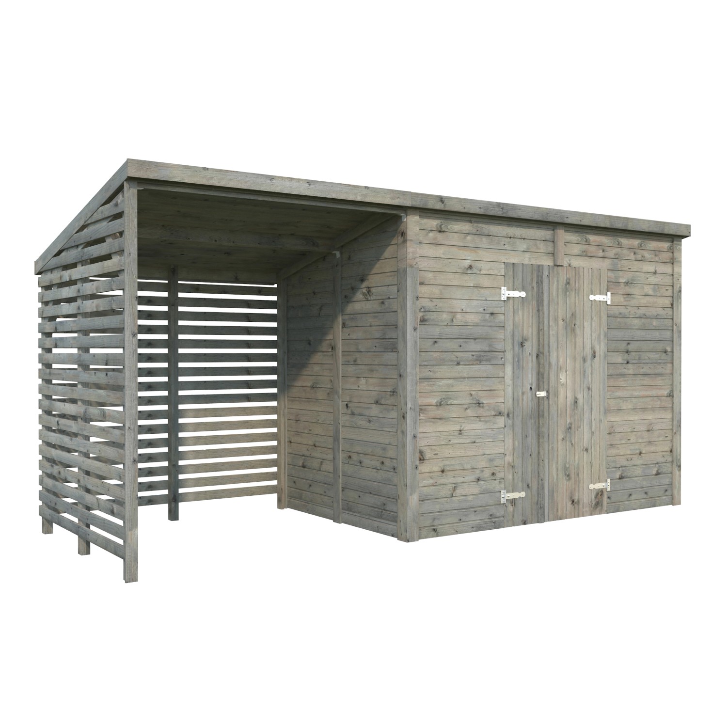 Palmako Gerätehaus Leif Grau Tauchgrundiert 460 cm x 170 cm