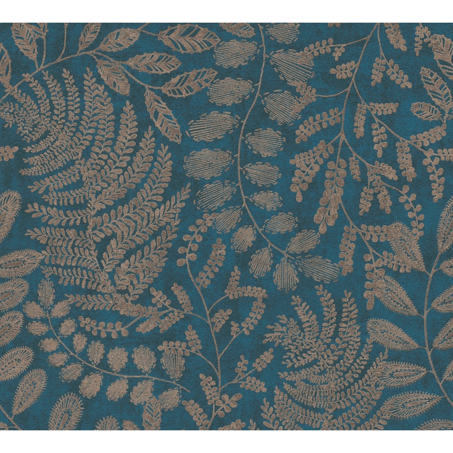 A.S. Création Vliestapete Blätter Blau Gold