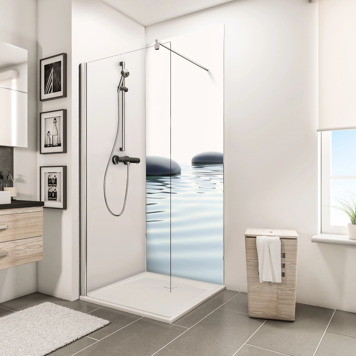 Schulte DecoDesign Duschrückwand Zen Steine & Wasser 210 x 90 cm