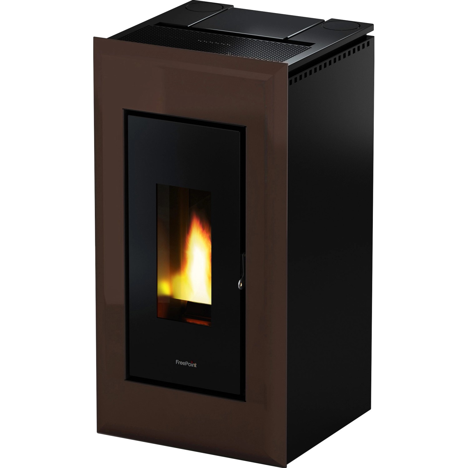 Freepoint Pelletofen Vega Stahl Braun 10,5 kW mit Automatik