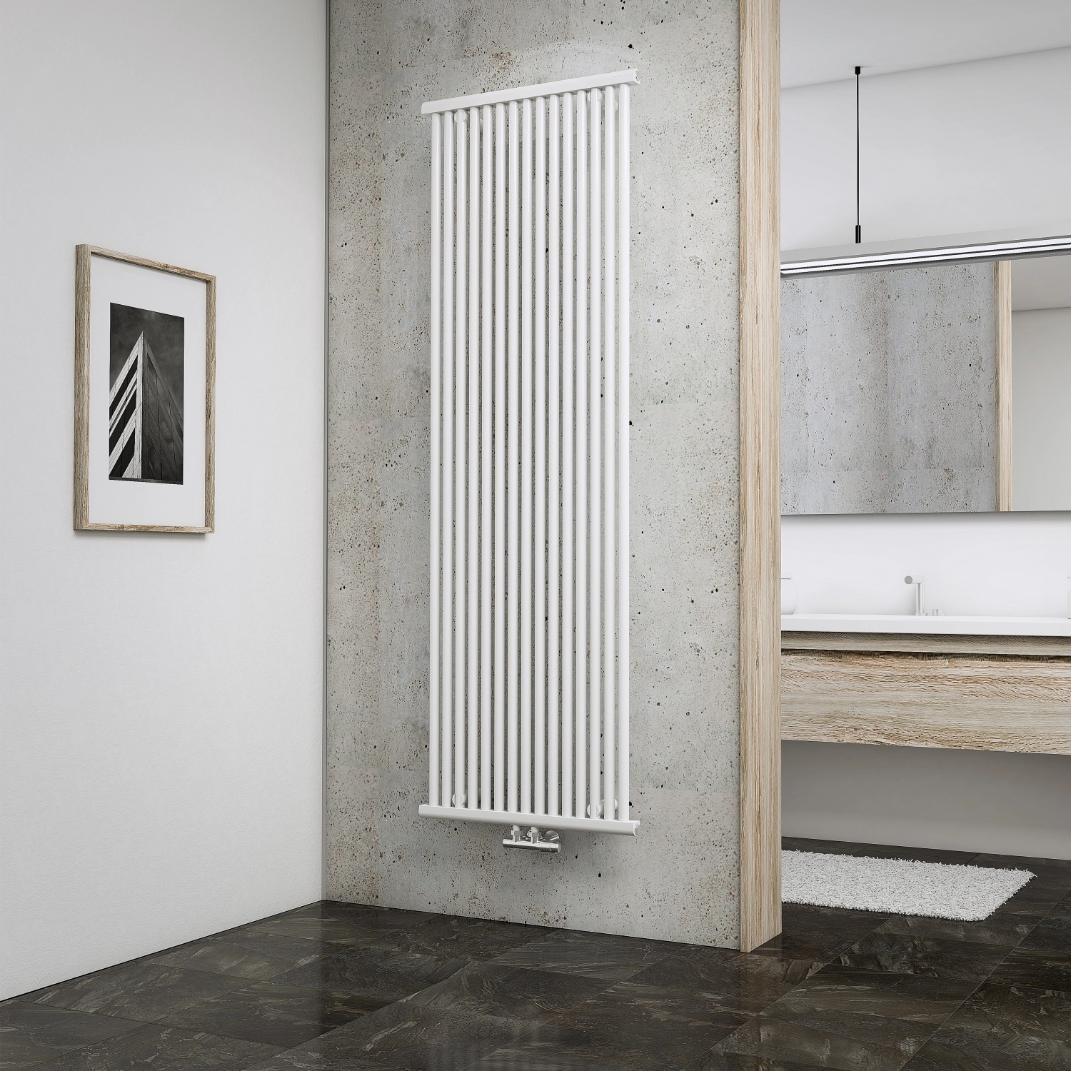 Schulte Design-Heizkörper Kiel mit Mittenanschluss 1.232 W Anthrazit