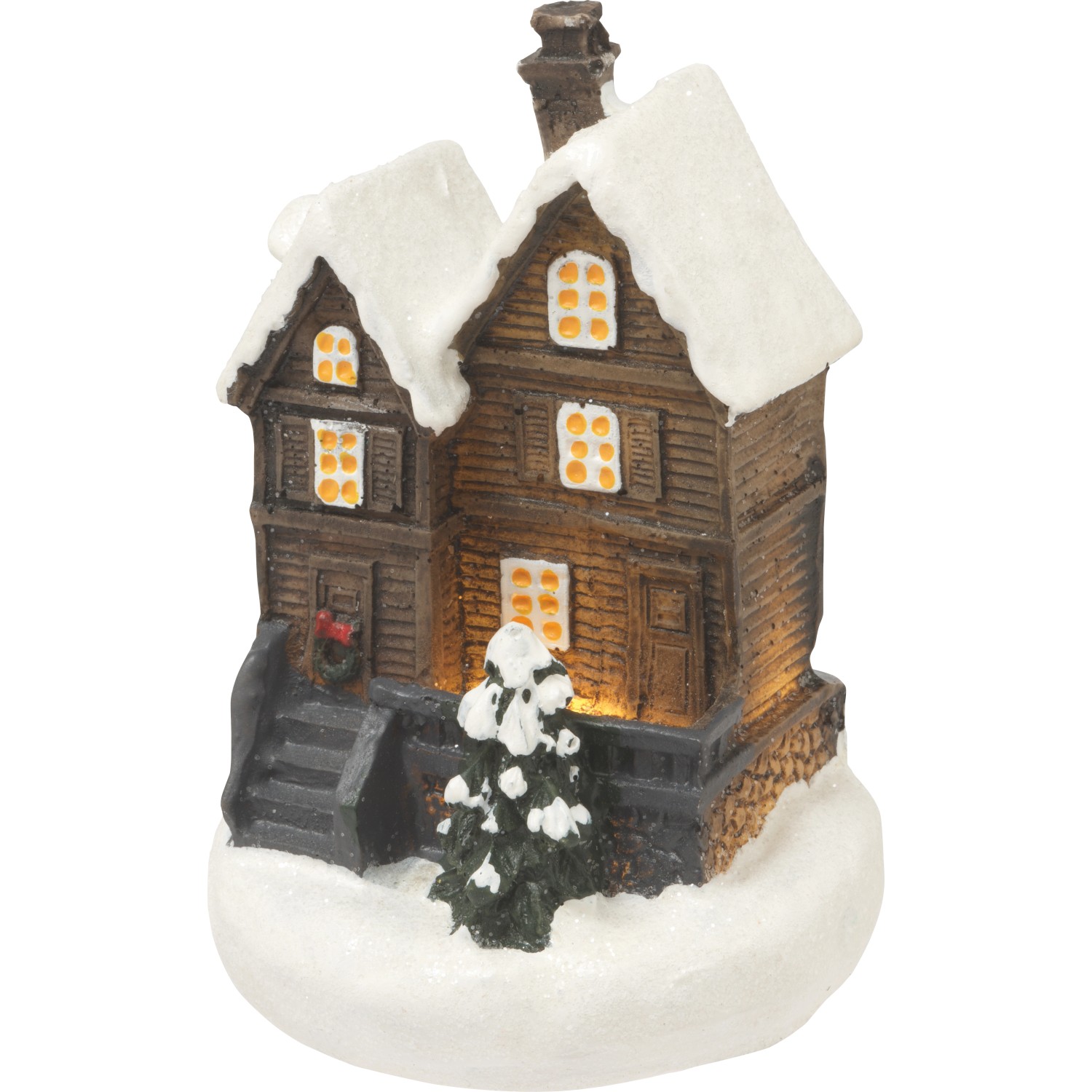 Beleuchtete Tisch-Dekoration Weihnachtshaus 4-fach sortiert