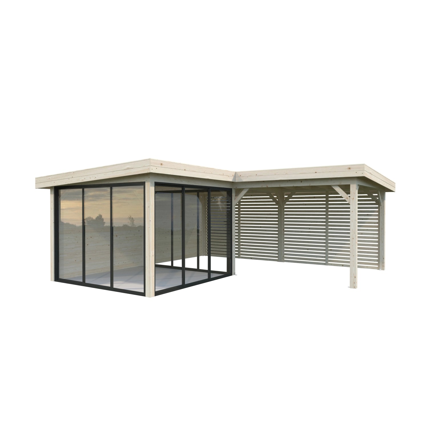 Palmako Pavillon Lenna Set 411 Slide Naturbelassen 588 cm x 588 cm FSC®
