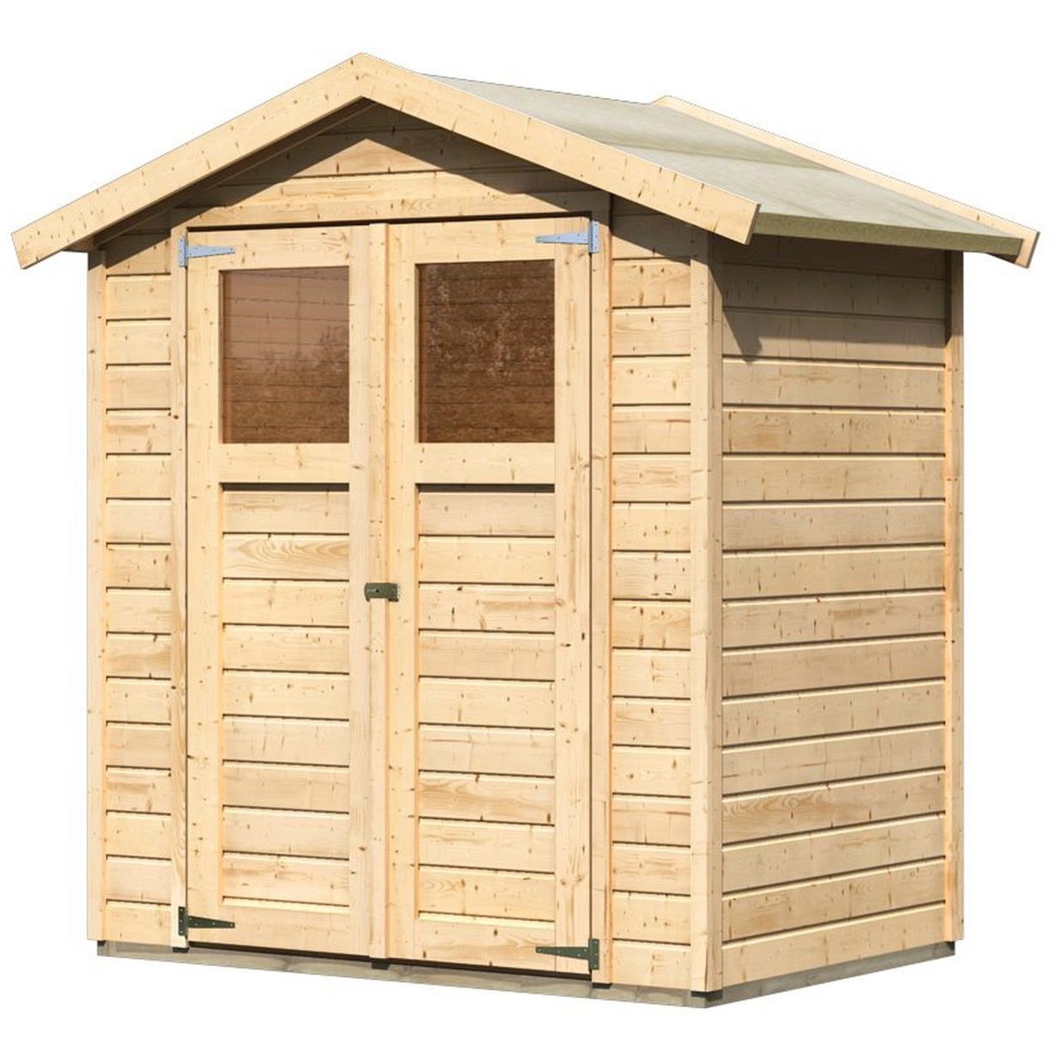 Karibu Holz-Gartenhaus Rom Satteldach Unbehandelt 177 cm x 120 cm