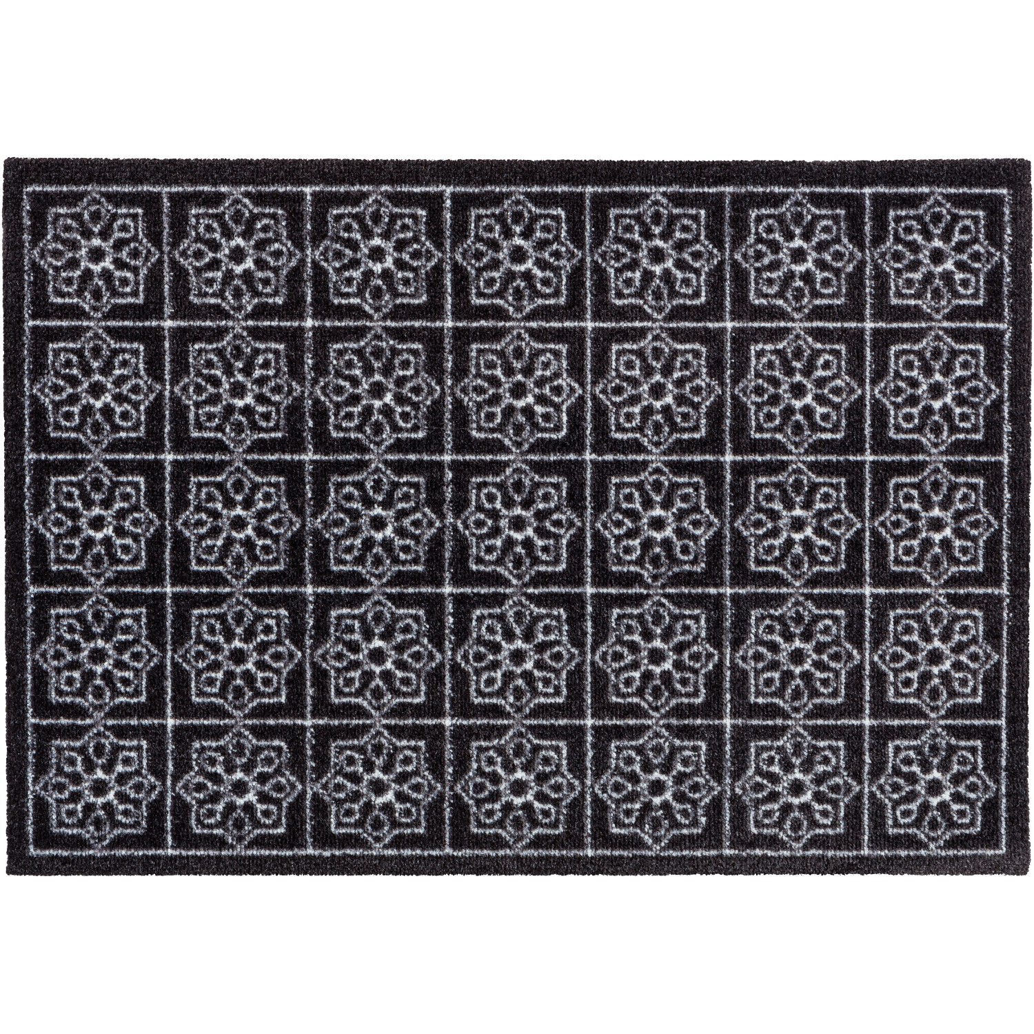 Astra Sauberlaufmatte Miabella 50 cm x 70 cm Fliesen Schwarz-Weiß