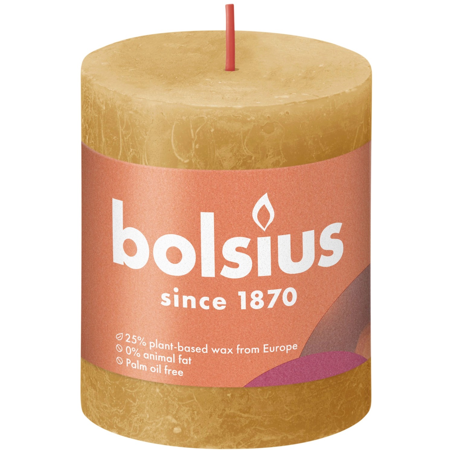Bolsius Rustik-Kerze Shine 80/68 mm Honigwabengelb