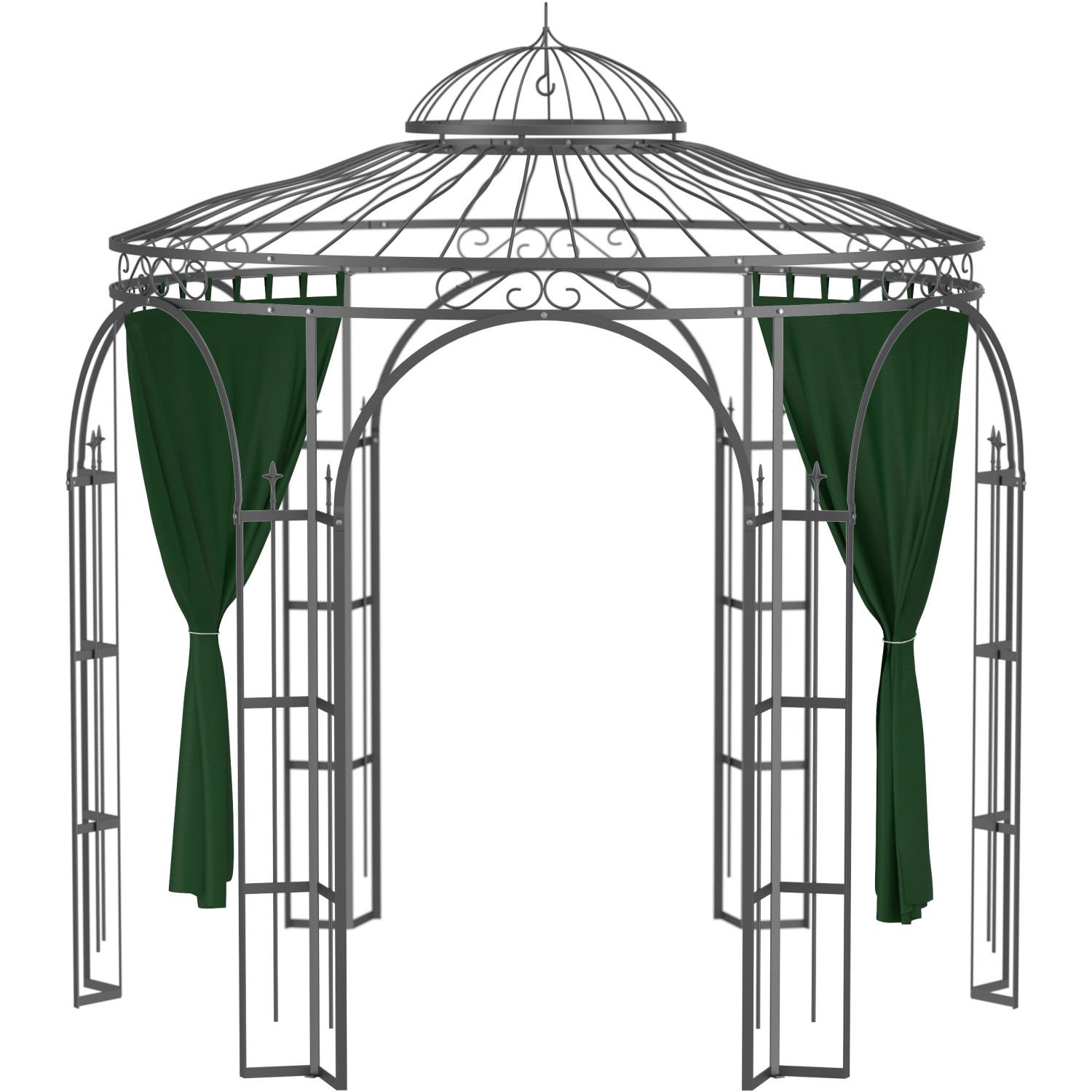 Eleo Vorhänge Polyester Dunkelgrün 2er-Set für Pavillon