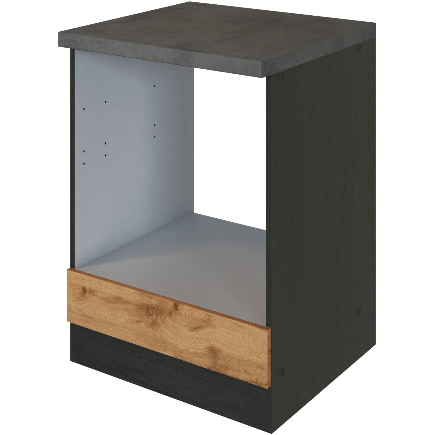 Held Möbel Küchen-Herdumbau Sorrento 60x85x60cm Nische f. Ofen WotanEiche-Grafit