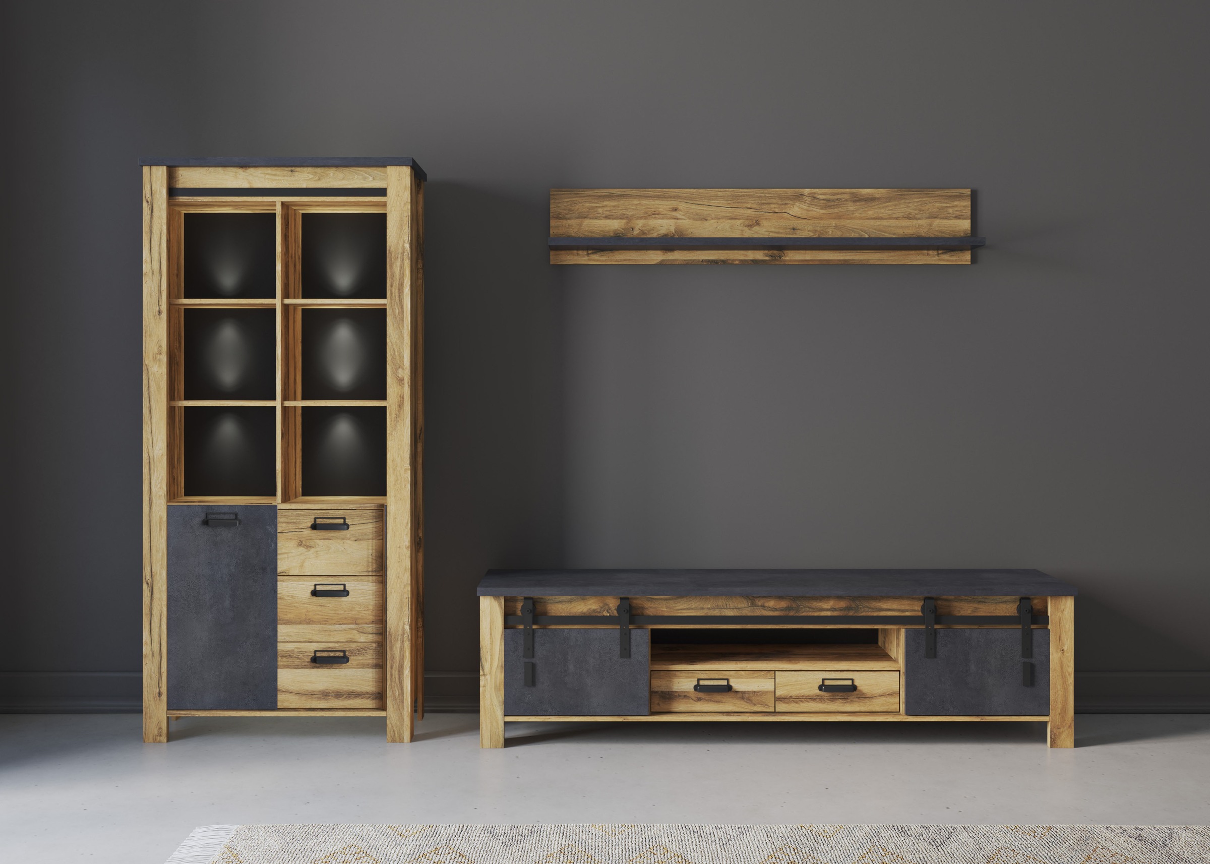 Home affaire Wohnwand »York, moderne Anbauwand,...