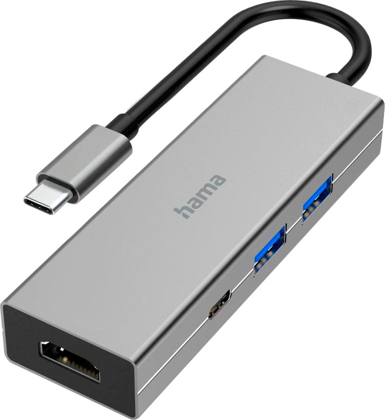 Hama USB-Adapter »USB-C Multiport Hub für Laptop mit 4...