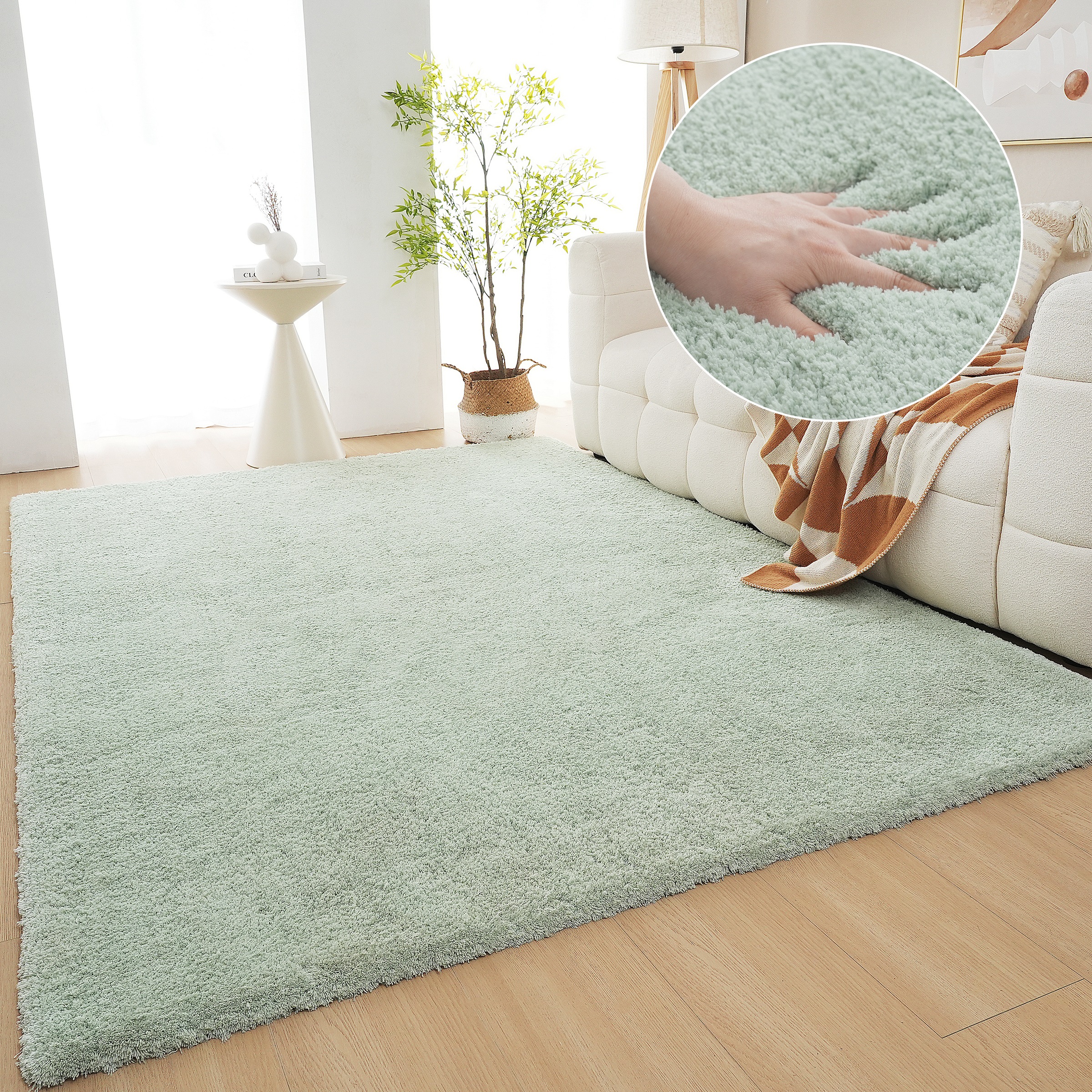 my home Hochflor-Teppich »Microfaser Teppich Magong,...