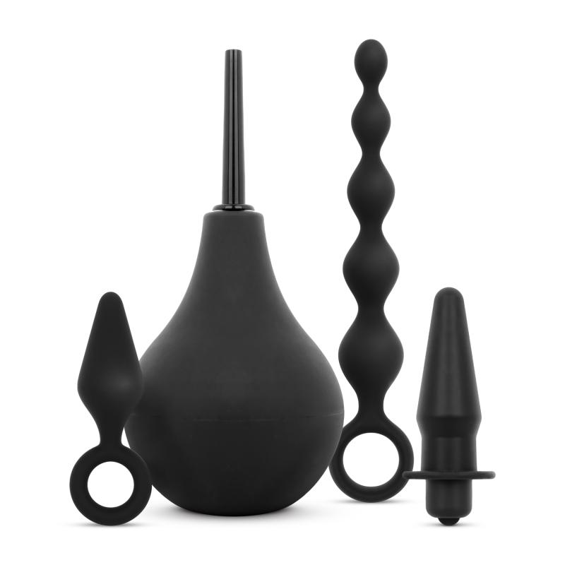 Analplug Set mit Dusche - Schwarz
