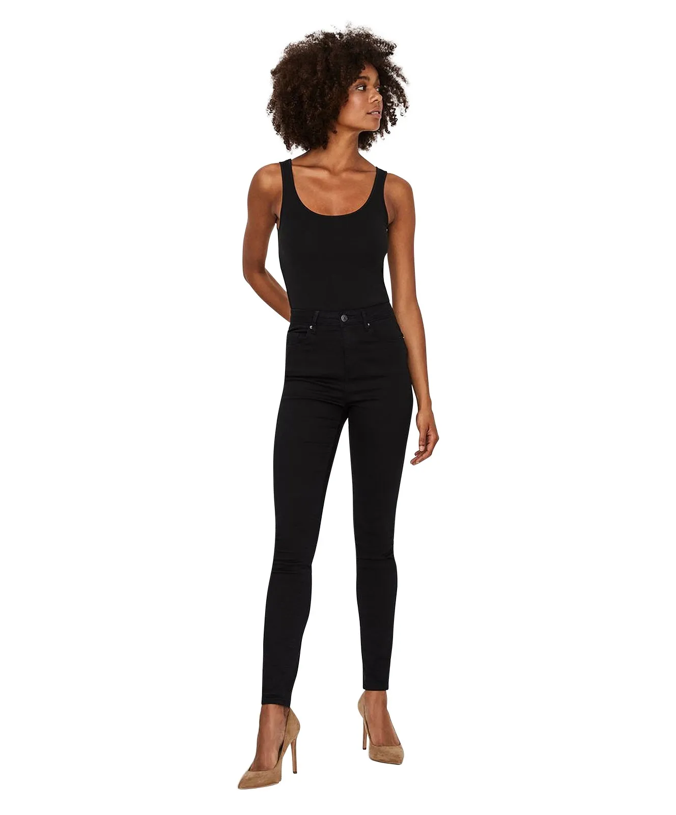 Vero Moda Top Maxi Long Tank Top in Black