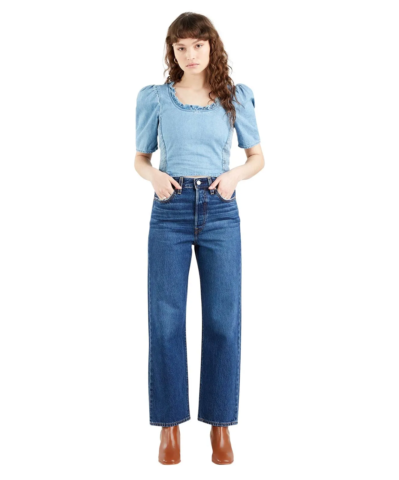 Levis 7/8 Jeans Ribcage Straight Ankle in Noe Down