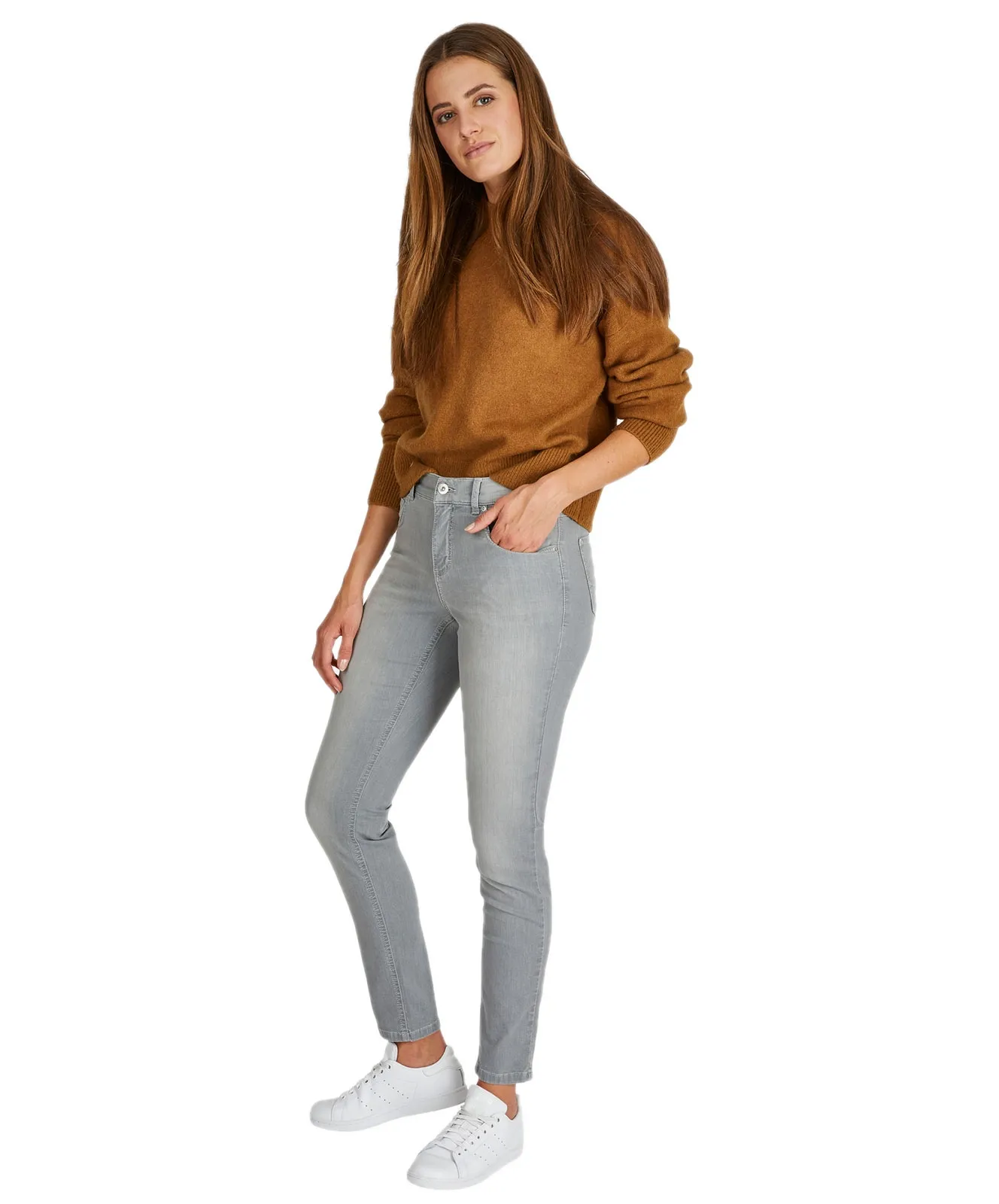 Angels Röhrejeans Skinny in Light Grey Used Buffi