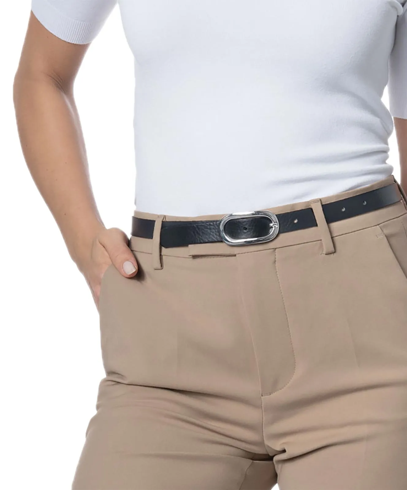 Bernd Götz - Schmaler Gürtel aus schwarzem Nappaleder