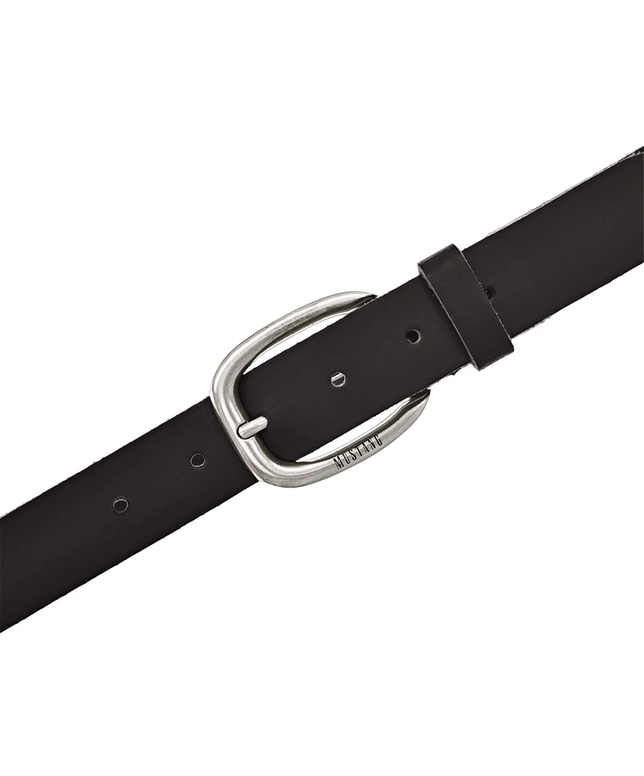 Mustang Schmaler Gürtel in Schwarz mit Vintage Look