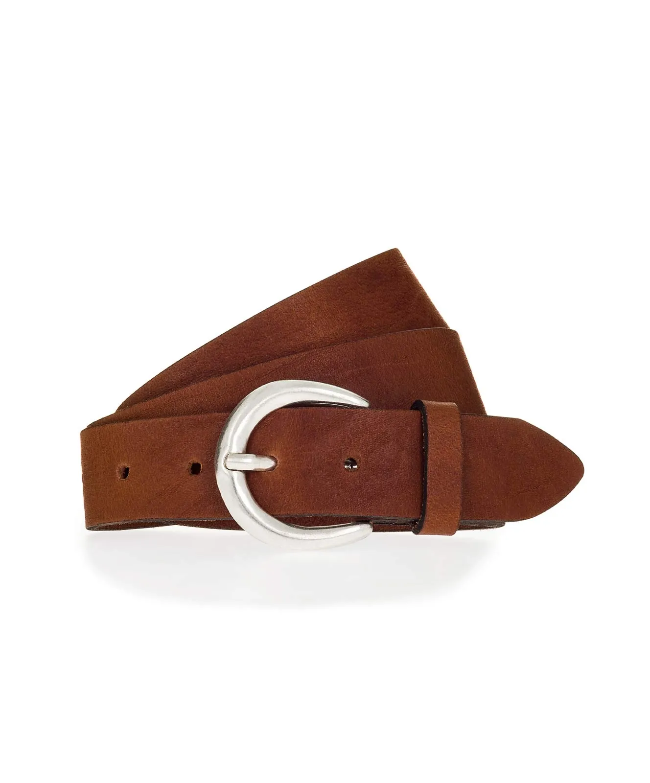 Mustang Gürtel in Cognac mit Dornschließe in mattem Silber