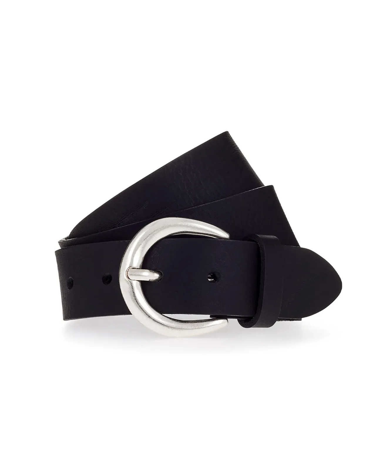 Mustang Gürtel in Schwarz mit Dornschließe in mattem Silber