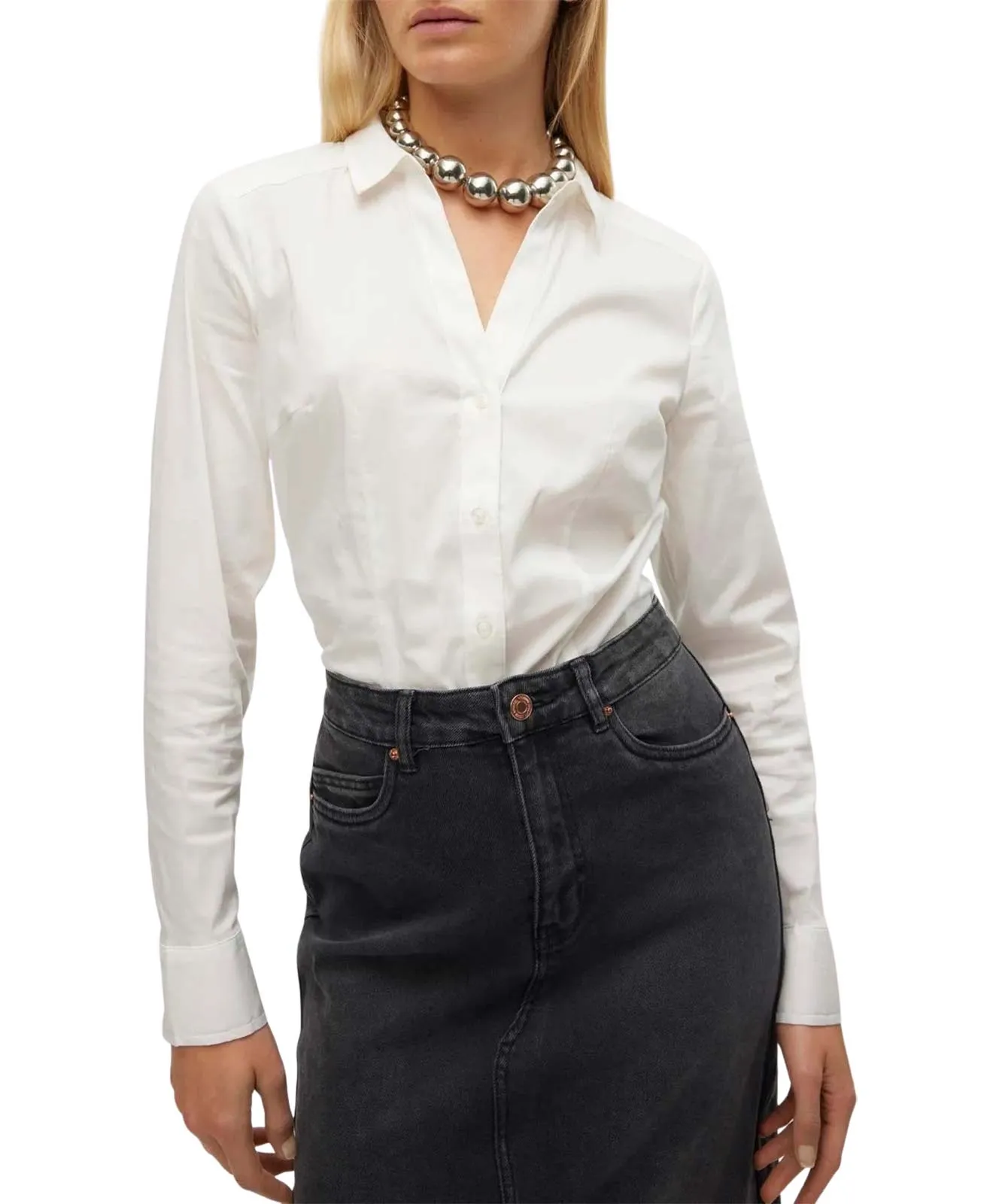 Vero Moda Hemdbluse Lady G-String in Snow White