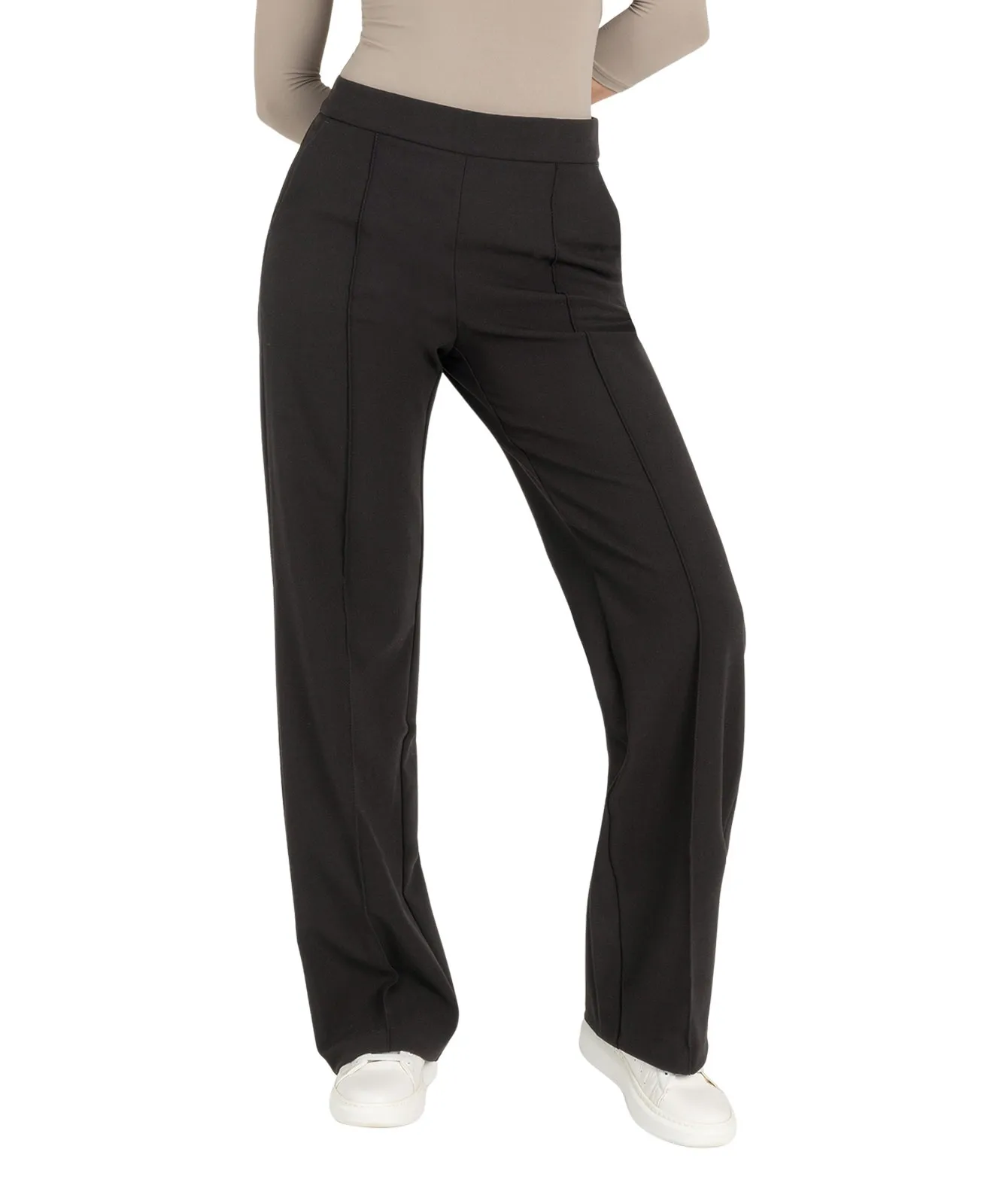 MAC Chiara Smart Hose in schwarzer Woll-Optik