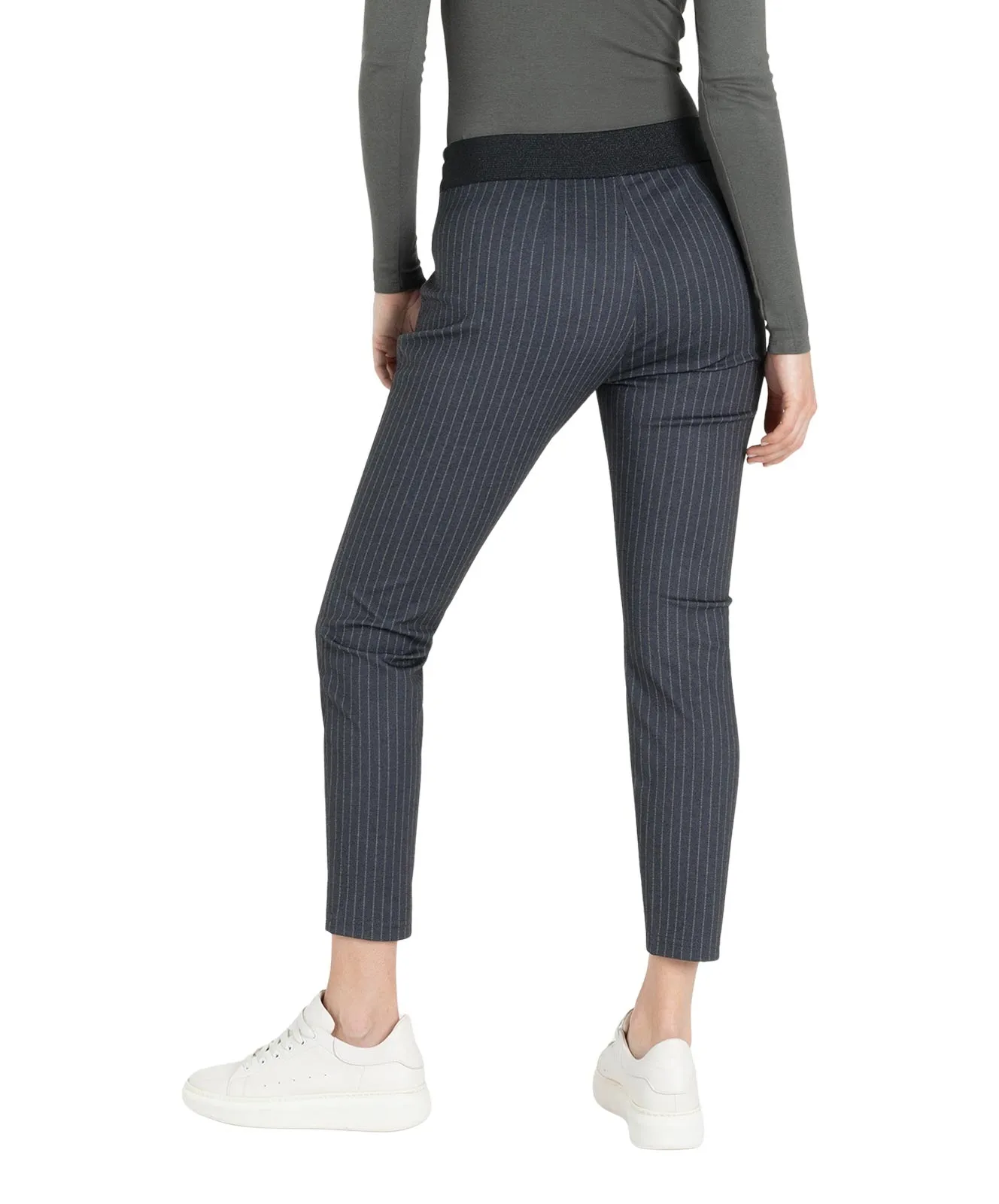 Mac Easy Smart Jersy Hose in Night Blue Stripes