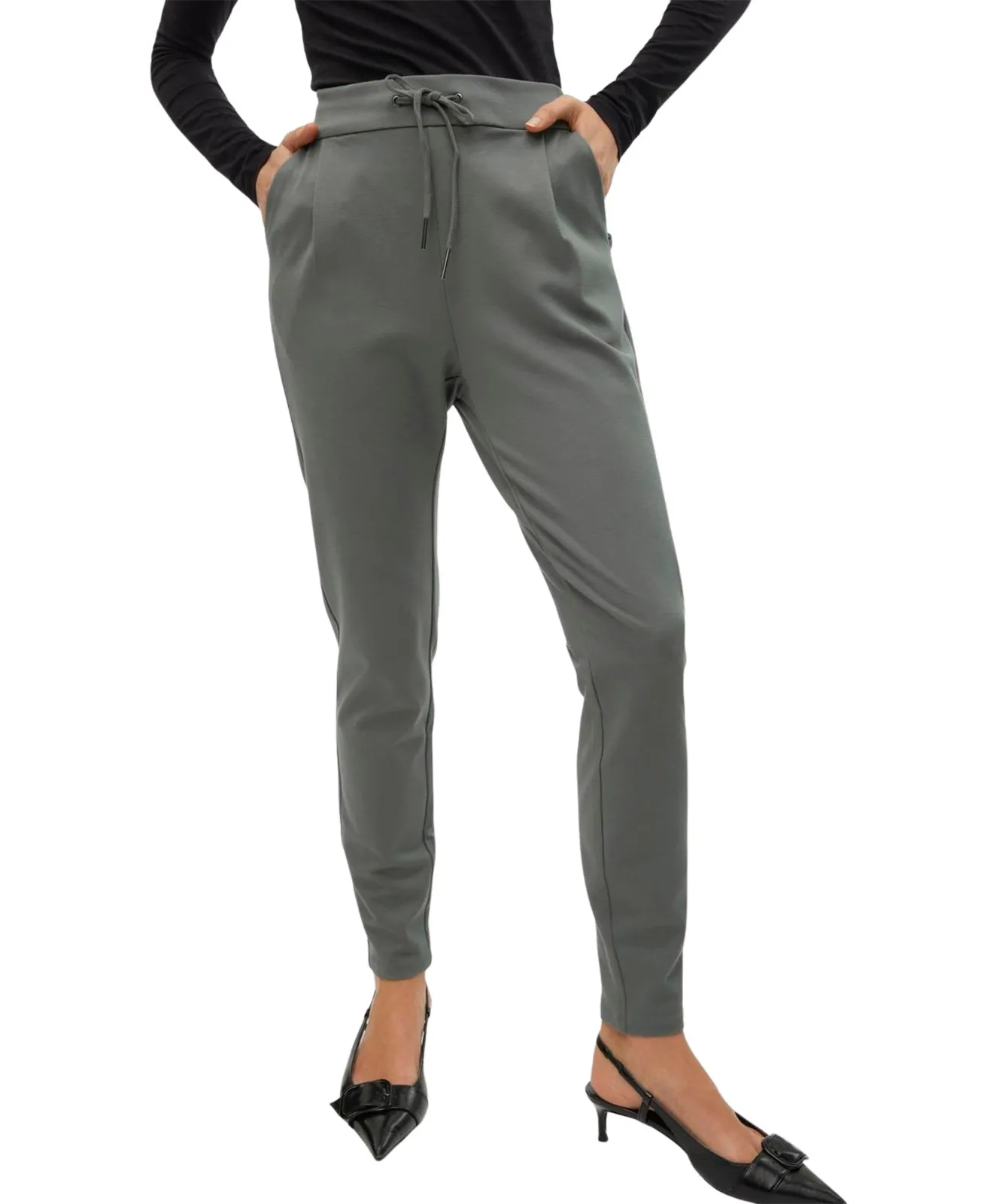 Vero Moda Eva Hose mit mittlerer Taille in Grün