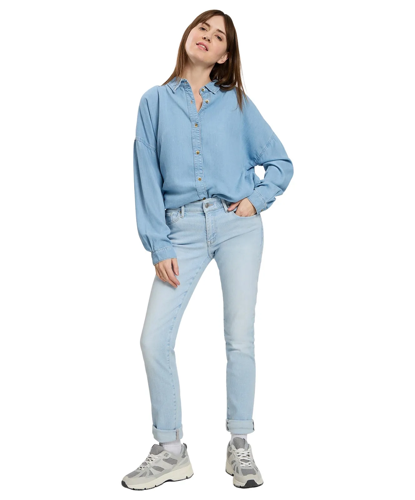 Cross Slim Fit Jeans Anya in Light Blue