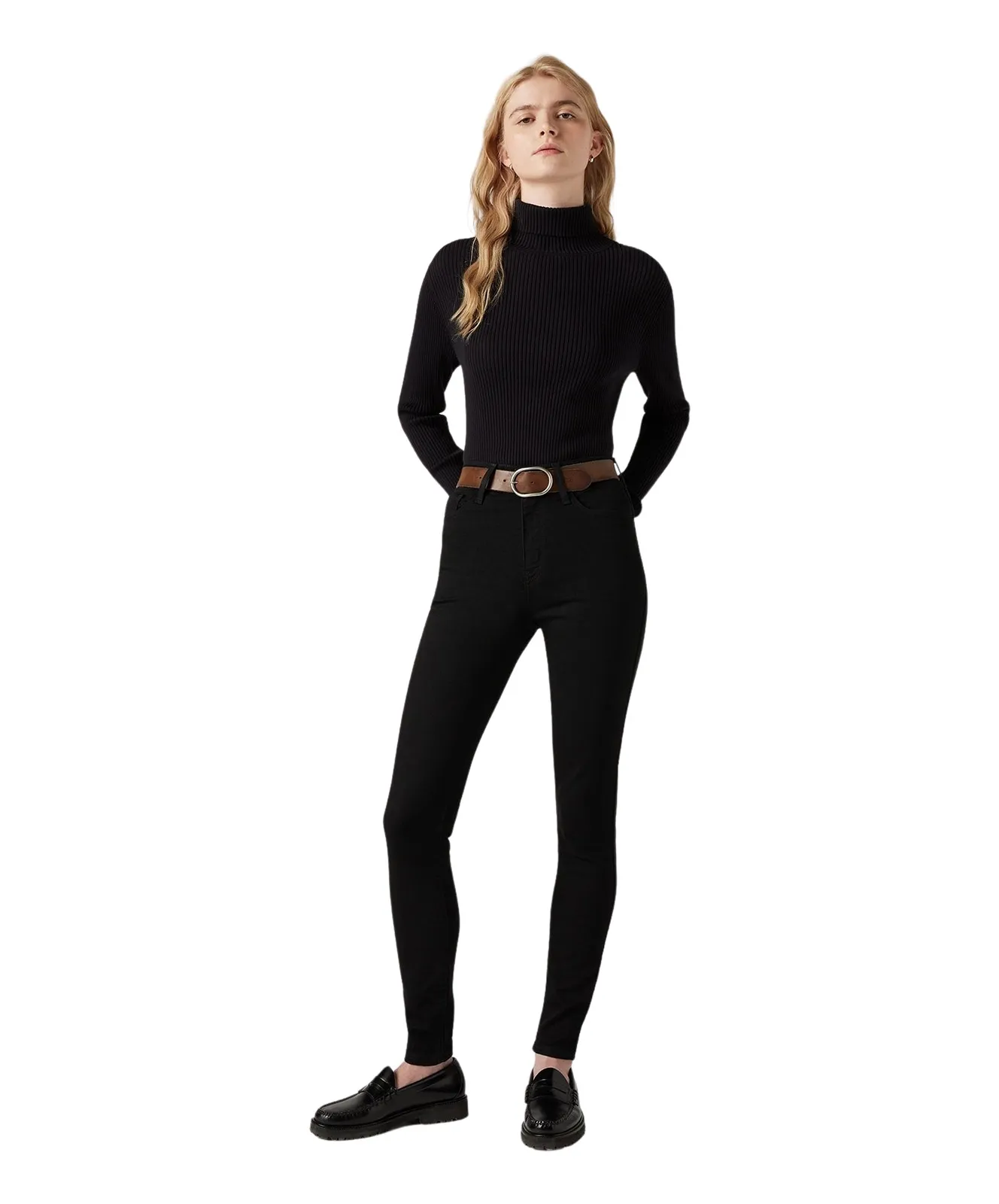 Levis High Waisted Jeans 720 High Rise Super Skinny in Black Galaxy